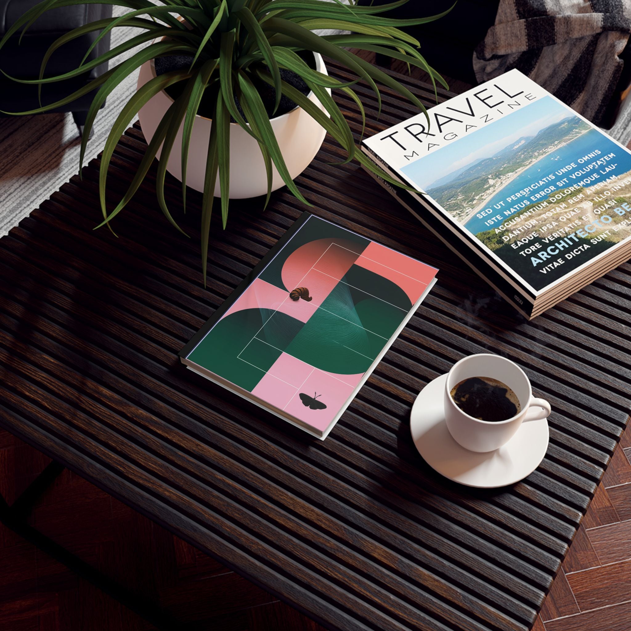 Personalized Geometric Butterly Journal : Abstract Color Blocks, Minimalist Design Composition Personalized Journal   |