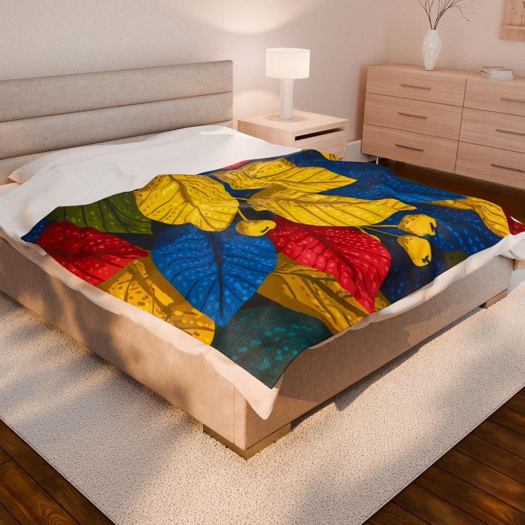 Foliage Fusion Quilt Doona Duvet Cover : Botanical Graphic Design, Vibrant Leaf Composition   |   Custom Orders Accepted