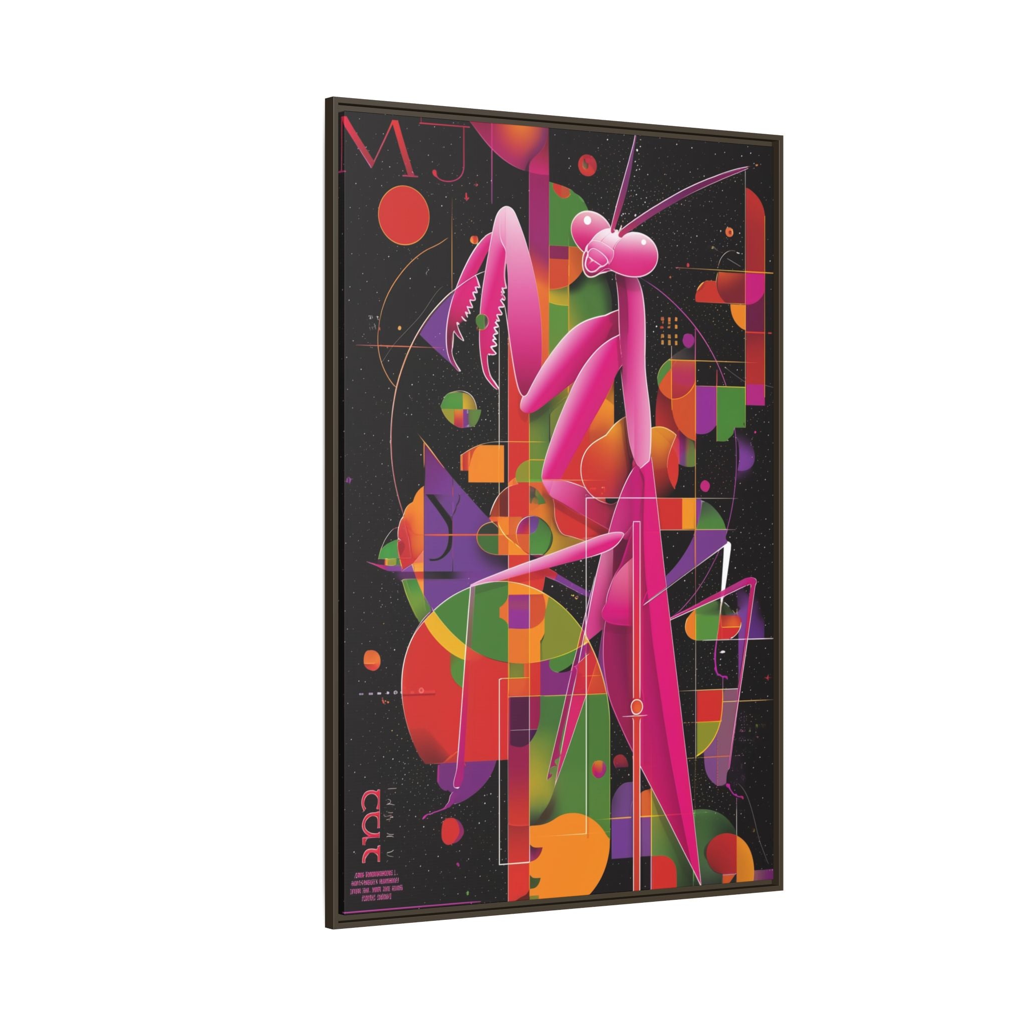 Geometric Mantis Framed Print : Starry Night Abstract, Graphic Design Poster   |  Personalized & Custom Orders Available