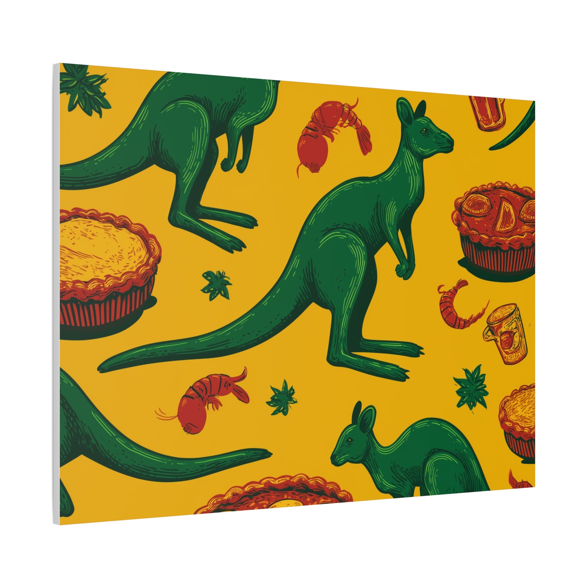 Kangaroo Canvas Wall Art, Vibrant Animal Decor, Unique Gift for Nature Lovers, Fun Kitchen Wall Hanging, Australian Themed Art