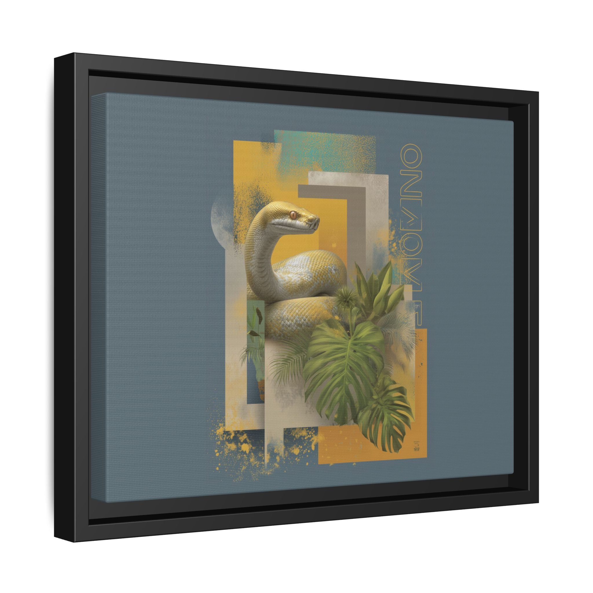 Serpent in Geometry: Tropical Albino Snake Portrait, Modern Botanical Illustration   |    Custom Orders Available