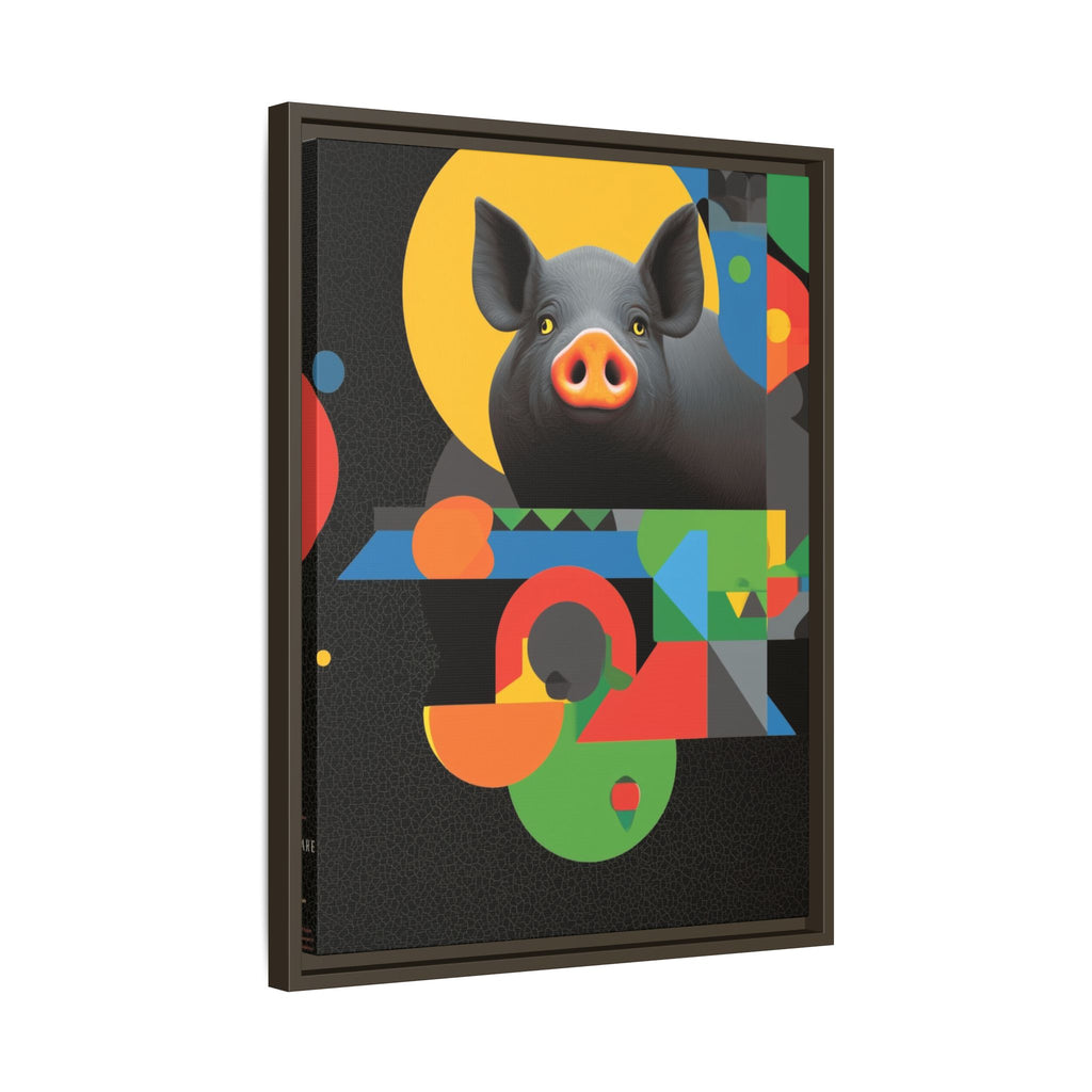 Geometric Pig Poster: Abstract Graphic Design, Colorful Modernist Composition   |    Custom Orders Available