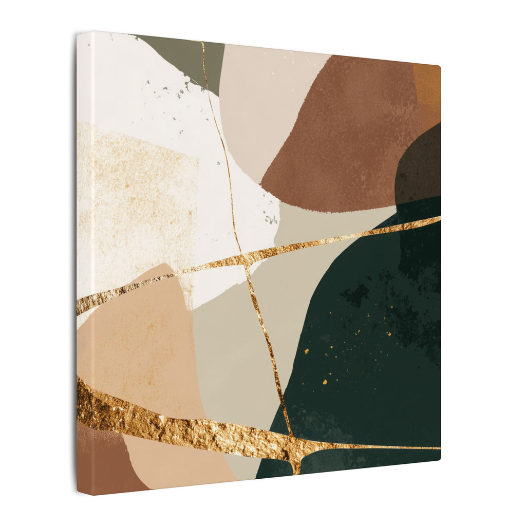 Canvas Print, Abstract Earthy Gold Wall Art, Modern Designer Home Decor, Stretched Matte Canvas; Thick, Multi-Size, Office Decor