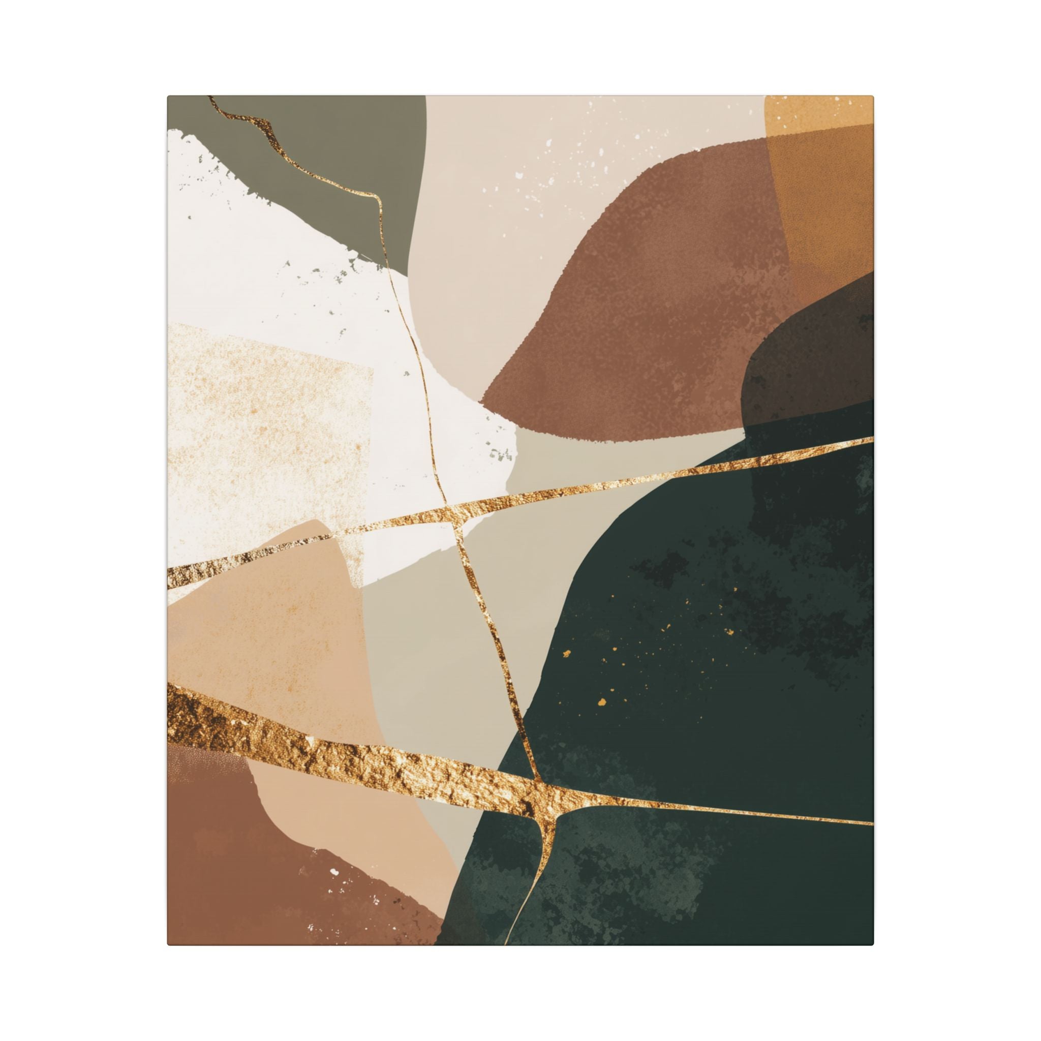 Canvas Print, Abstract Earthy Gold Wall Art, Modern Designer Home Decor, Stretched Matte Canvas; Thick, Multi-Size, Office Decor