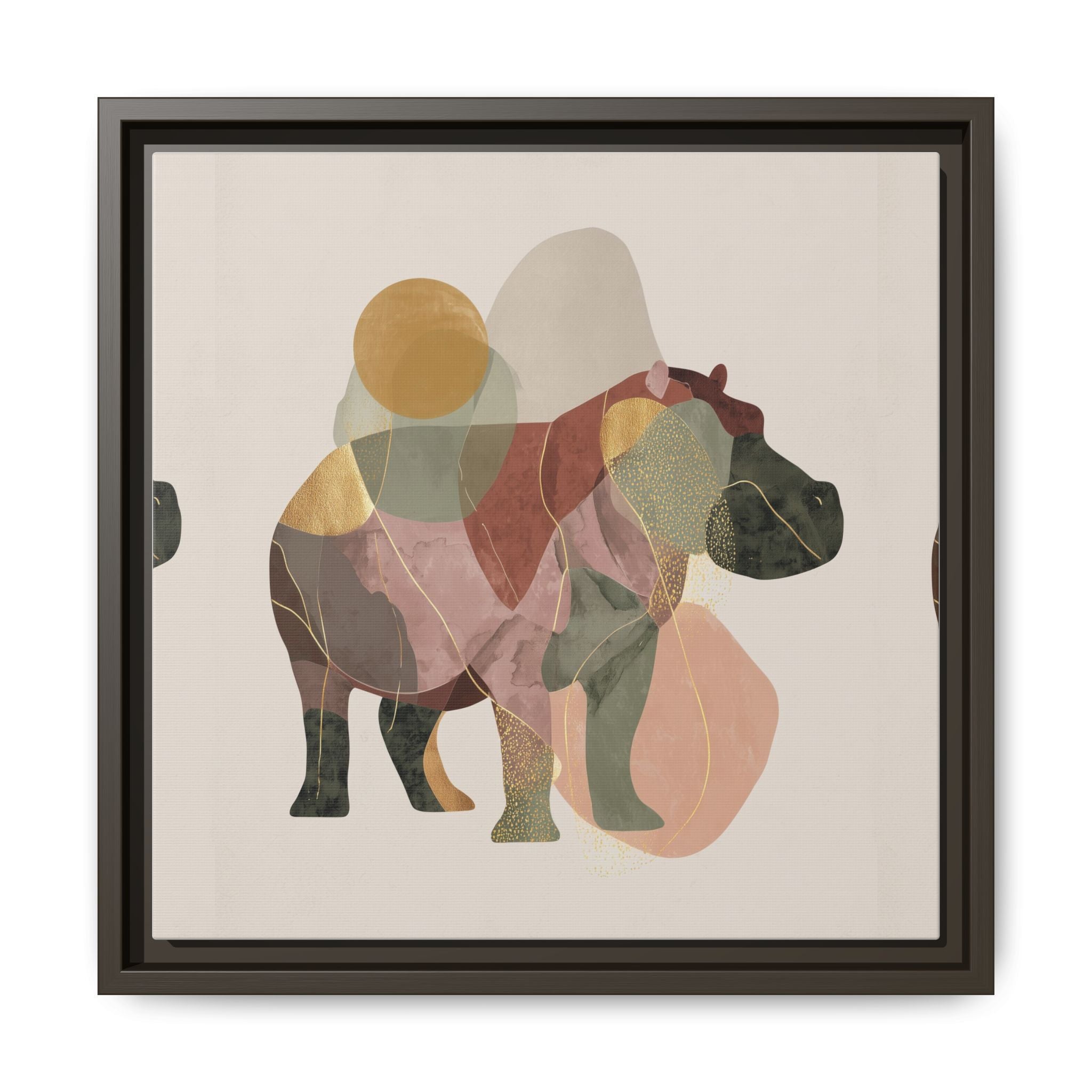 Geometric Harmony: Abstract Hippo Silhouette, Modern Minimalist Animal Art   |    Custom Orders Available