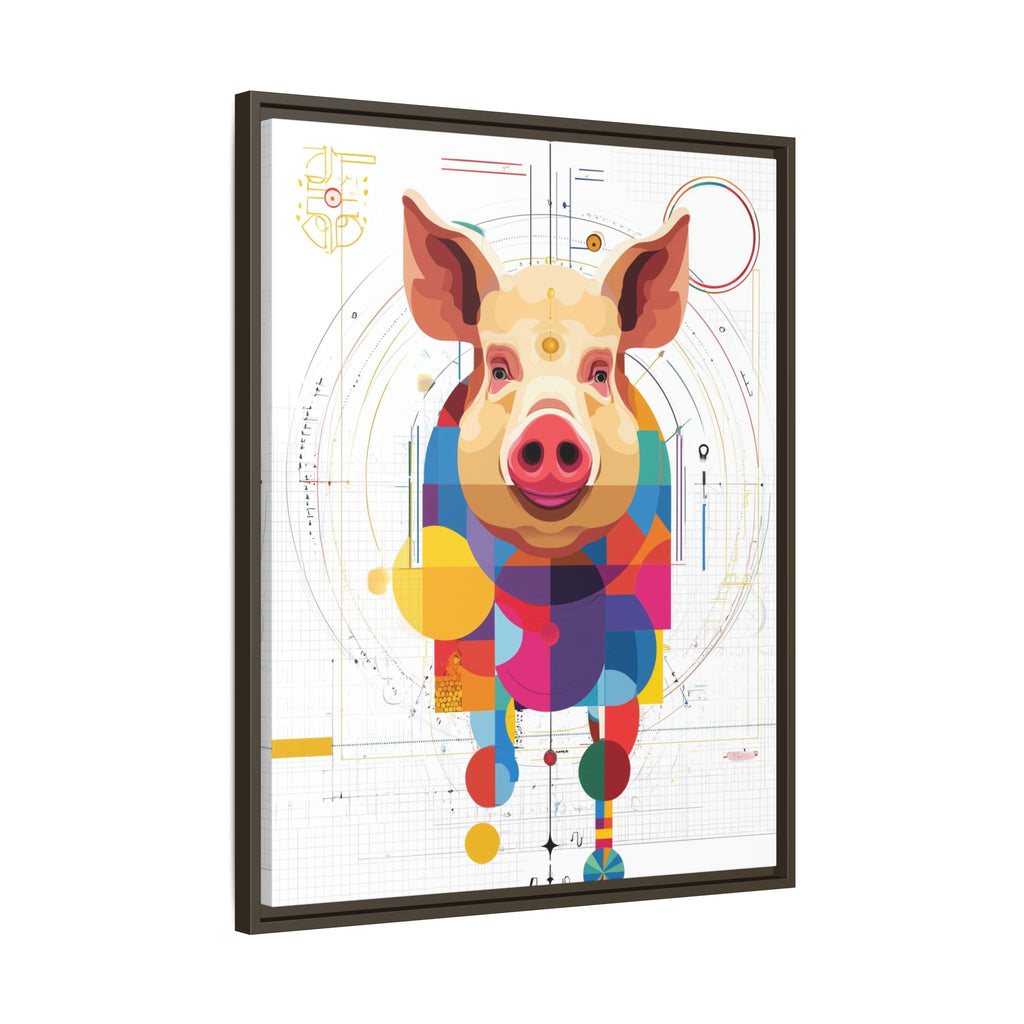 Geometric Pig: Digital Cubist Portrait, Mathematical Animal Abstraction   |    Custom Orders Available