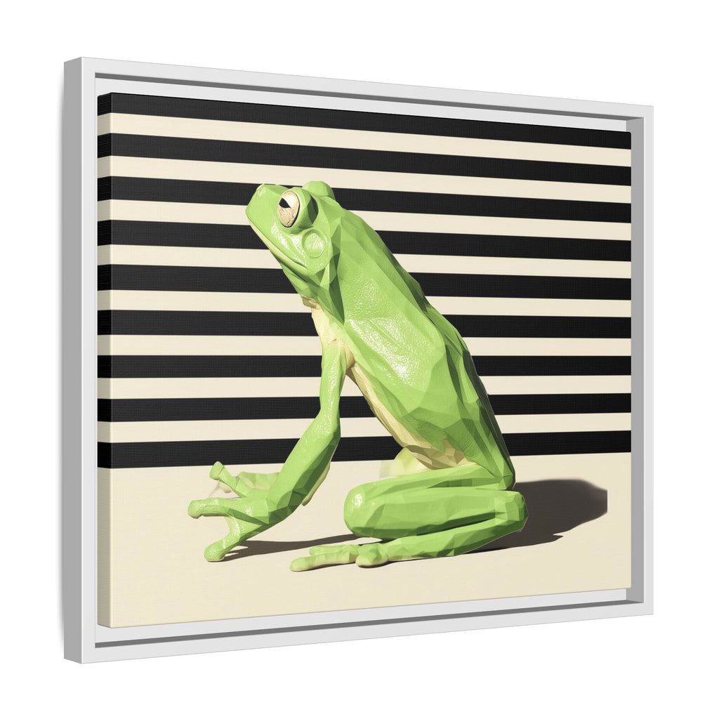 Geometric Frog Framed Print : Low-Poly Amphibian Design, Contemporary Minimalist Art   |  Personalized & Custom Orders Available
