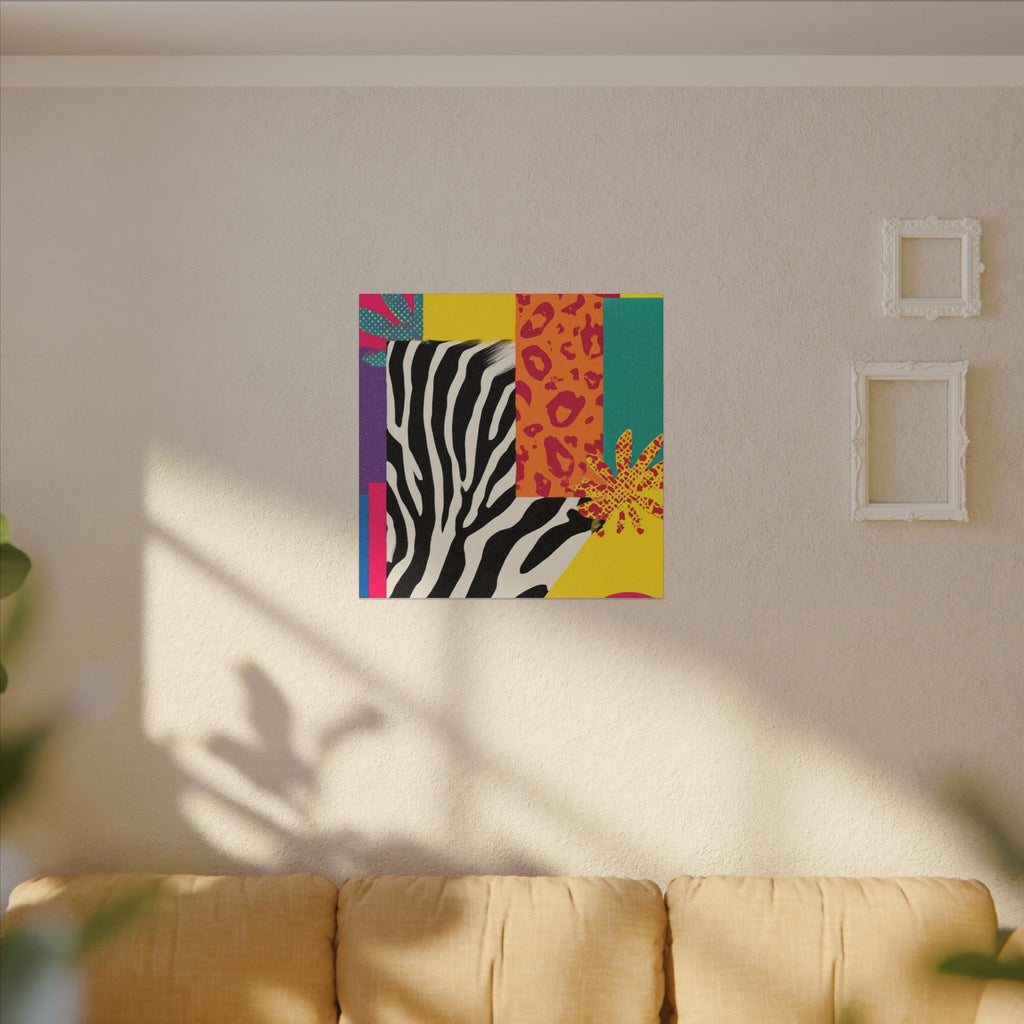 Copy of Pop Geometry: Zebra Leopard Fusion, Geometric Color Block, Modern Abstract Design   |   Custom Orders Accepted