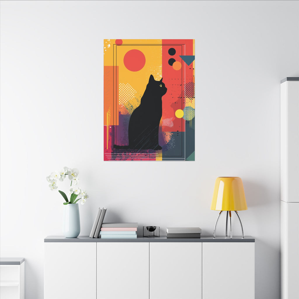 Feline Fusion: Geometric Kaleidoscope, Abstract Digital Art, Colorful Pop Silhouette   |  Personalized & Custom Orders Available