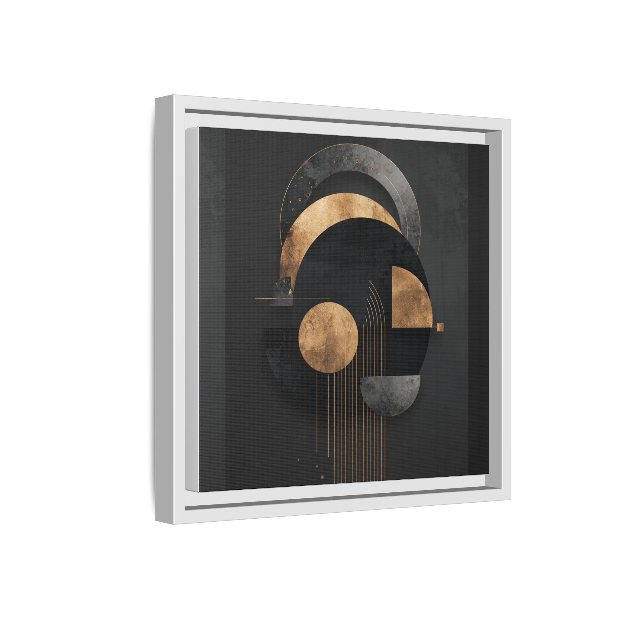 Geometric Resonance: Abstract Gold and Black Design, Minimalist Architectural Art, Modern Metallic Composition   |   Custom Orders Accepted