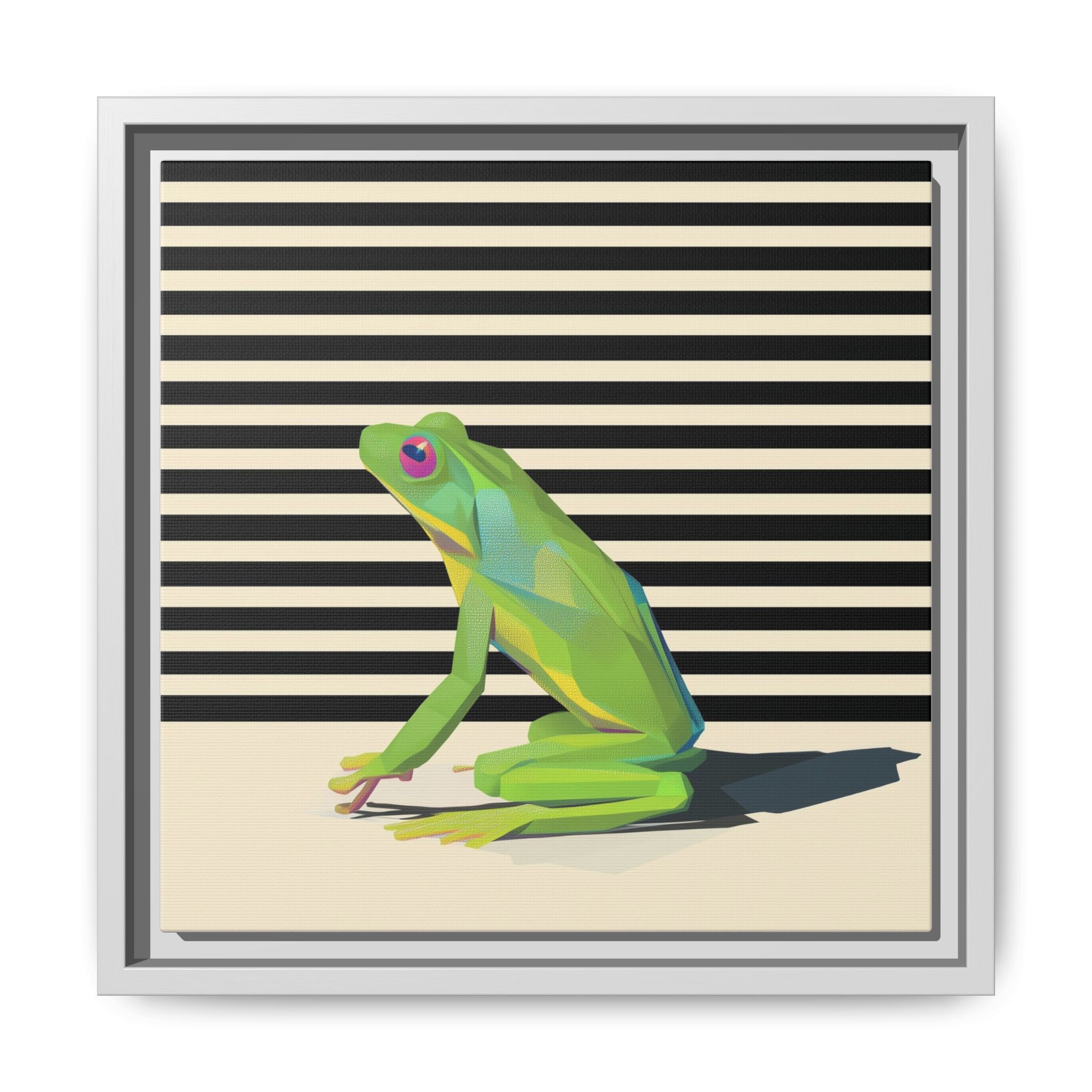 Stylized Frog Portrait Framed Print , Minimalist Pop Art Design   |  Personalized & Custom Orders Available