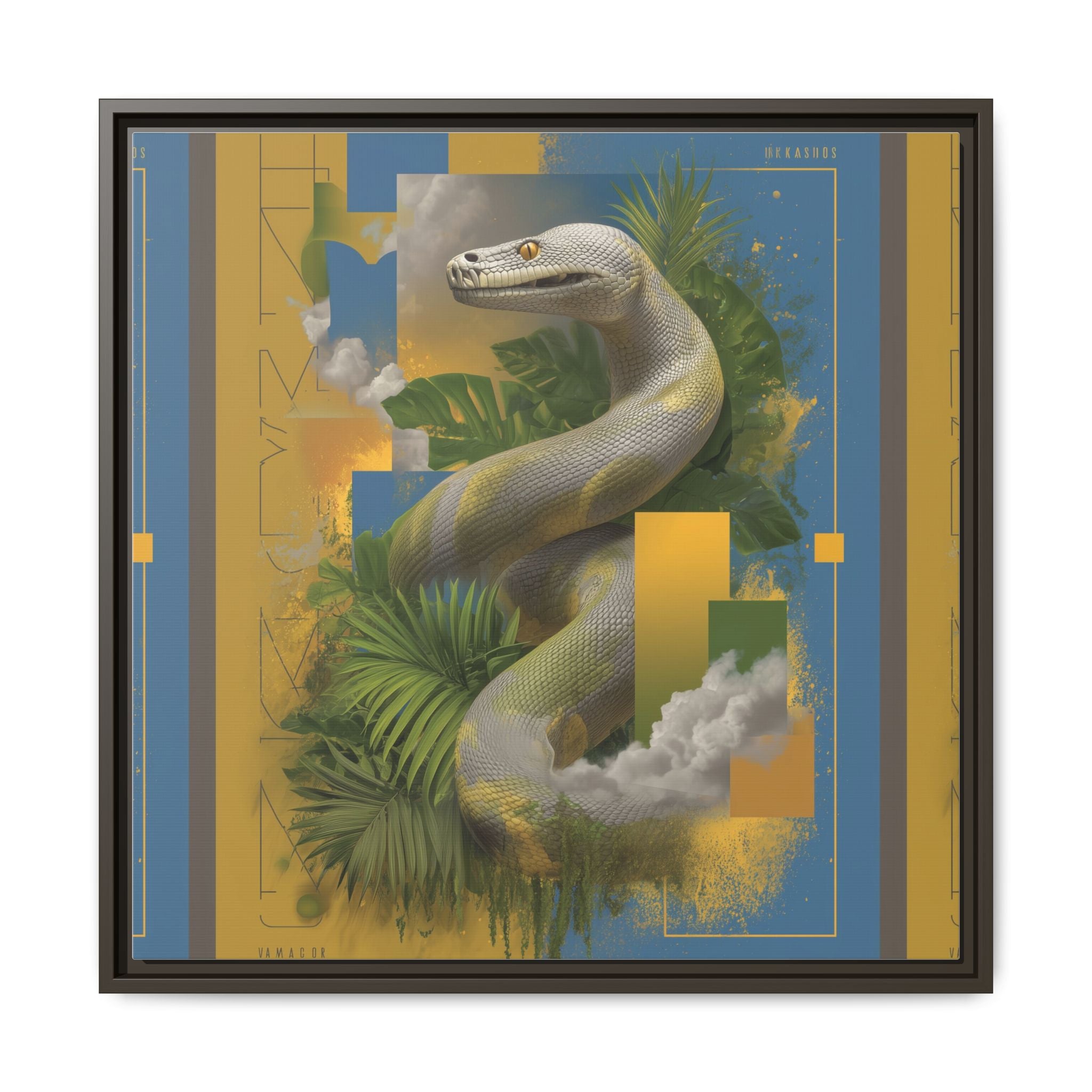 Serpent of Surreal Geometries: Tropical Hyperrealism, Digital Snake Illustration   |    Custom Orders Available