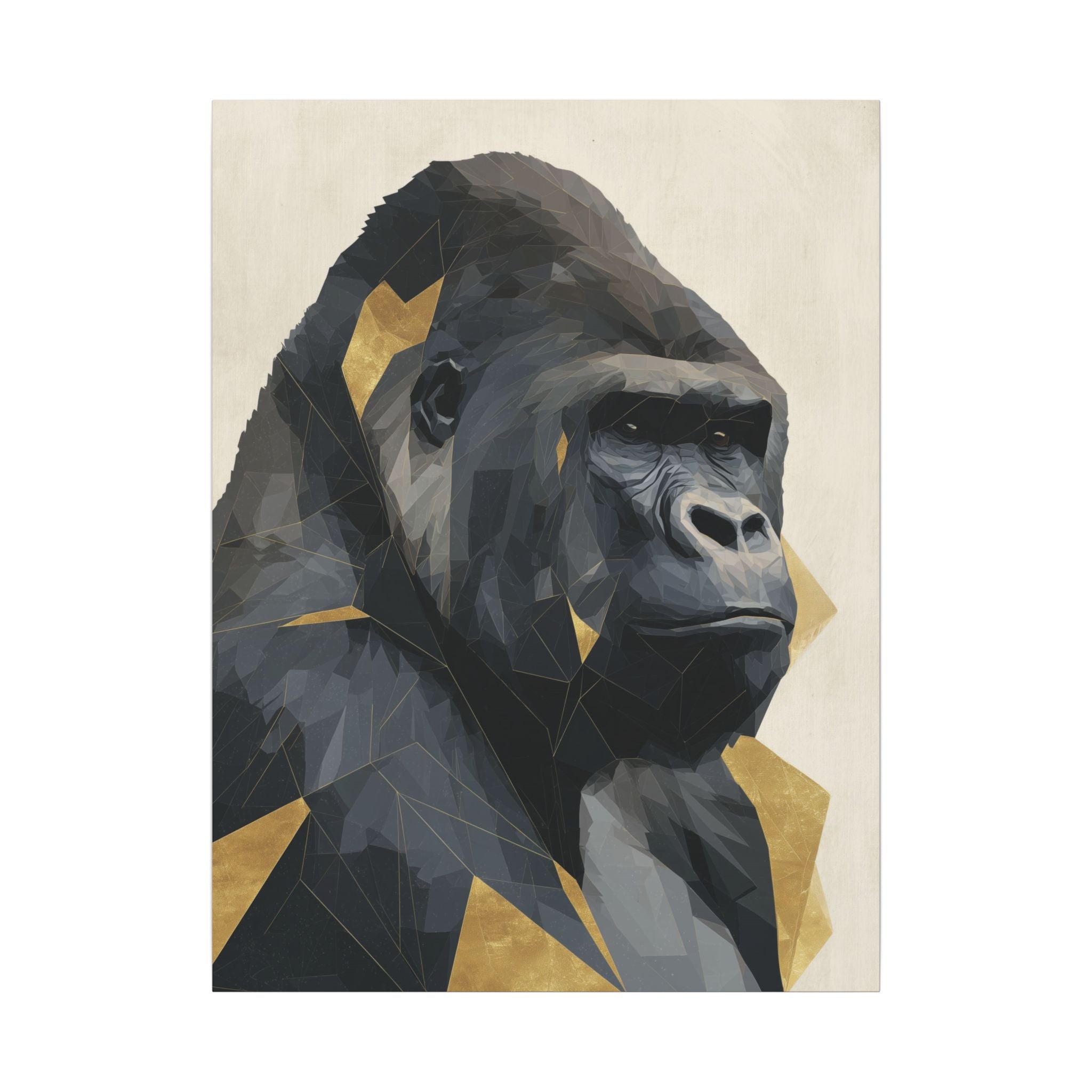 Fractured Primate: Geometric Gorilla Portrait, Low-Poly Animal Art, Modern Wildlife Visualization   |  Personalized & Custom Orders