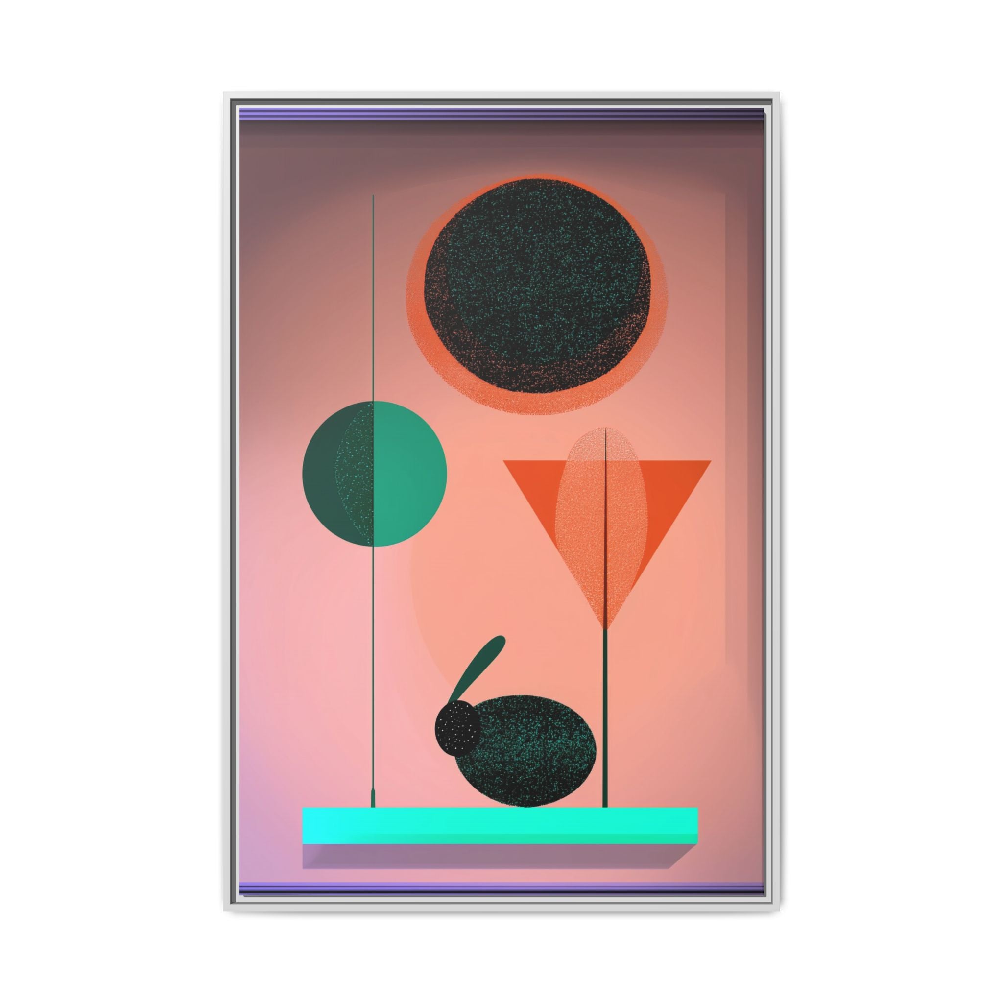 Geometric Harmony: Abstract Minimalist Composition, Organic Shapes and Color Play, Geometric Design with Teal and Orange Palette   |