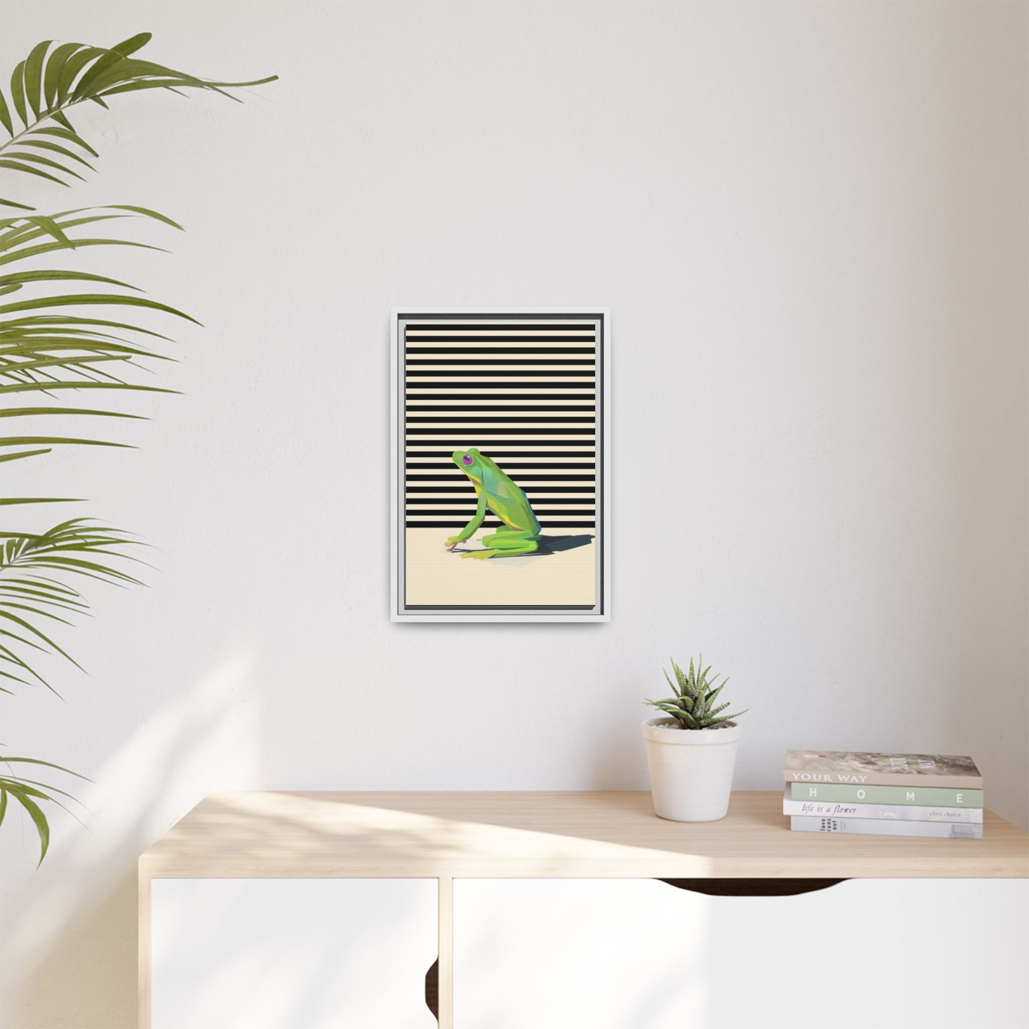 Geometric Frog Persona: Modern Wildlife Illustration, Vibrant Graphic Design   |  Personalized & Custom Orders Available