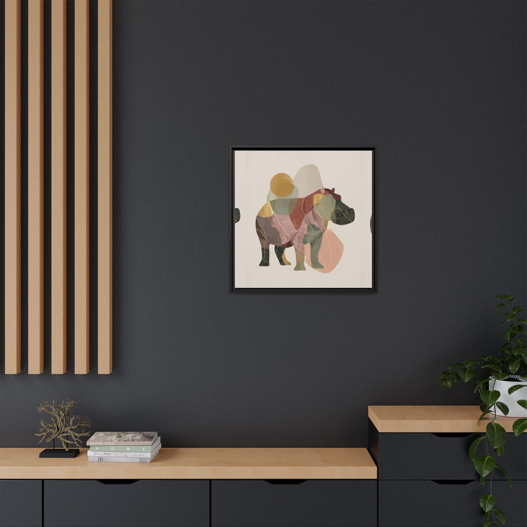 Geometric Hippo: Abstract Animal Art, Modern Watercolor Shapes   |  Personalized & Custom Orders Available