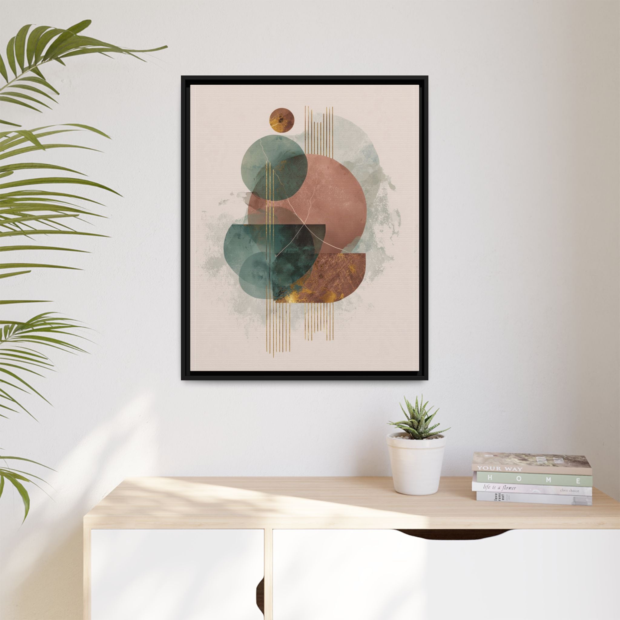 Translucent Geometries: Abstract Circles, Mid-Century Minimalism, Watercolor Layers   |   Custom Orders Accepted