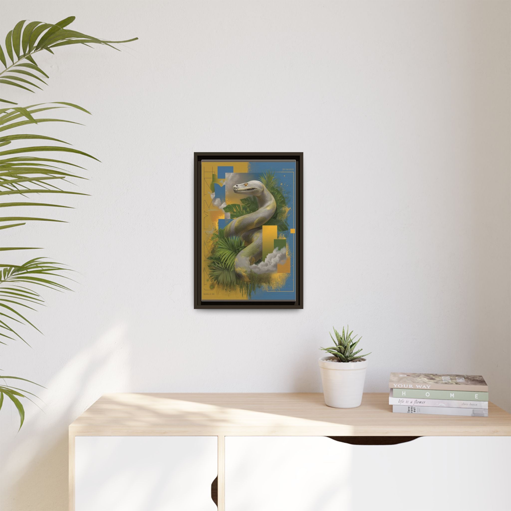 Serpent of Surreal Geometries: Tropical Hyperrealism, Digital Snake Illustration   |    Custom Orders Available