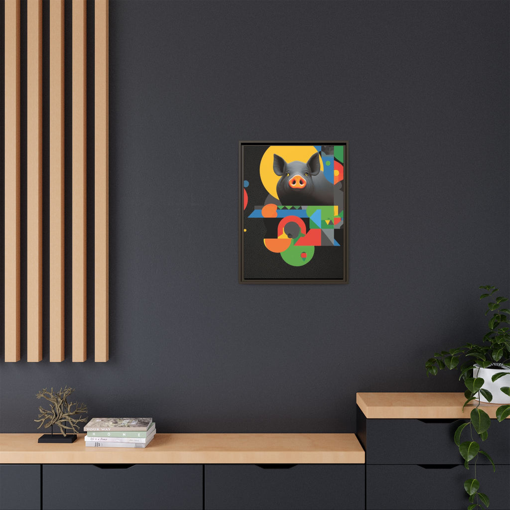 Geometric Pig Poster: Abstract Graphic Design, Colorful Modernist Composition   |    Custom Orders Available