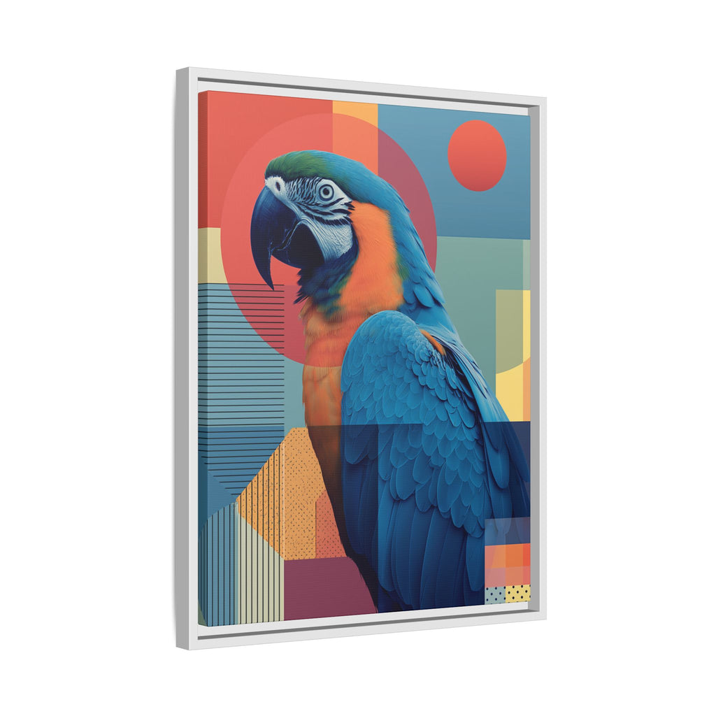 Macaw Geometric Framed Print : Mid-Century Modern Bird Art, Tropical Parrot Print   |  Personalized & Custom Orders Available