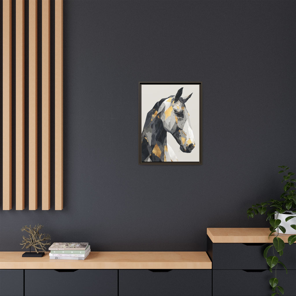 Equine Geometrica: Contemporary Cubist Horse, Metallic Abstract Portrait   |  Personalized & Custom Orders Available