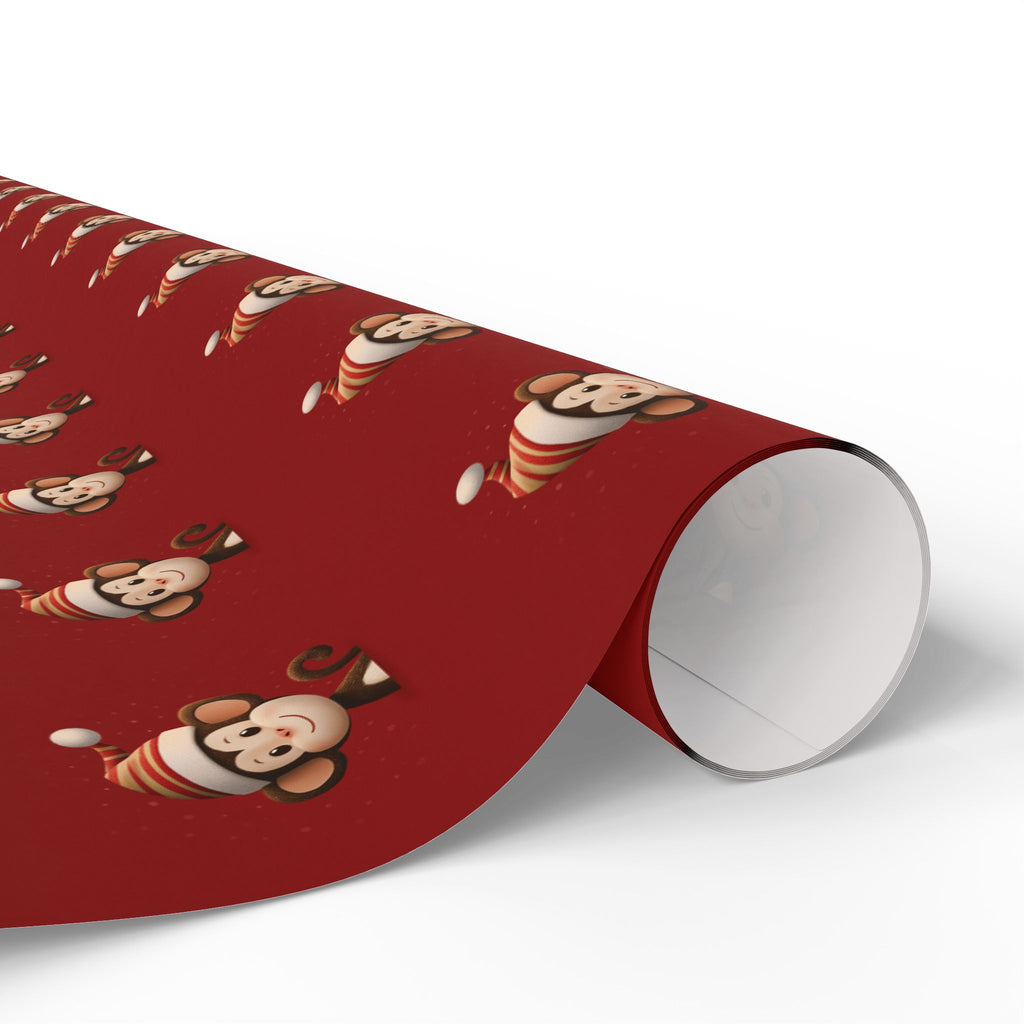 Festive Wrapping Paper - Cute Holiday Designs with Monkeys and Santa, Gift Wrapping, Christmas, Birthday, Baby Shower, Jungle Theme