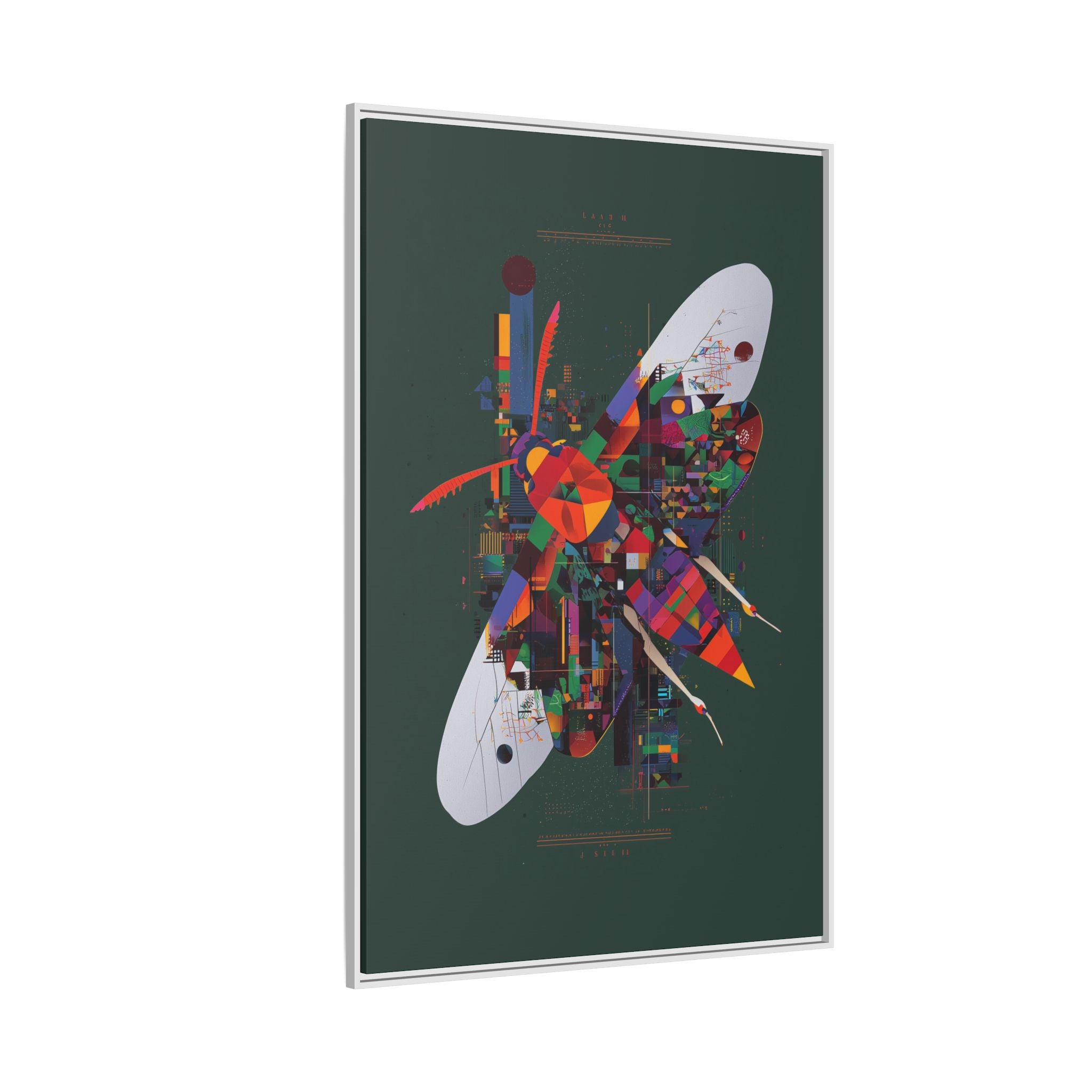 Geometric Metamorphosis Framed Print: Urban Nature Mosaic, Abstract Butterfly Fragments   |  Personalized & Custom Orders Available