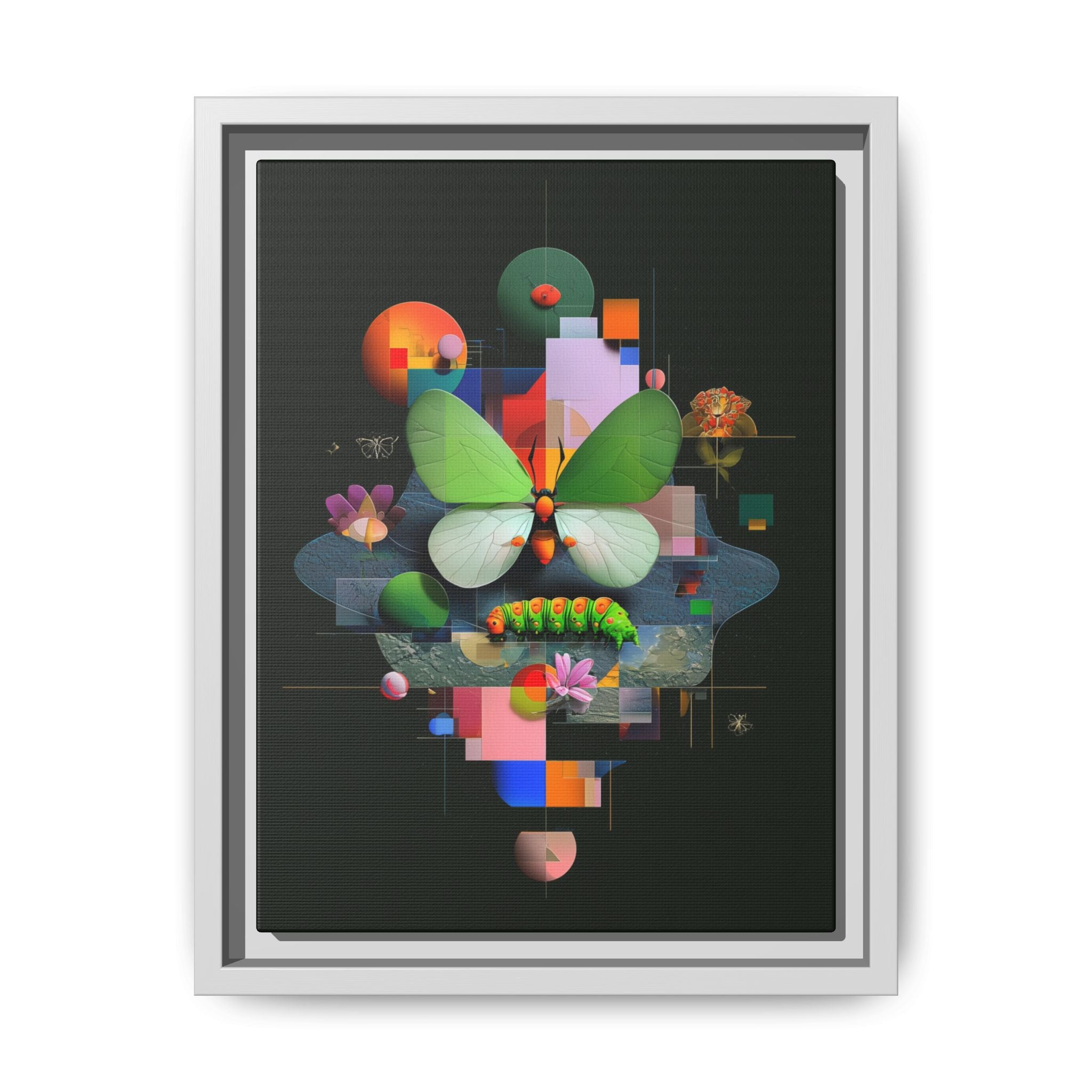 Metamorphosis Geometry Framed Print : Digital Nature Synthesis, Butterfly Abstraction   |  Personalized & Custom Orders Available