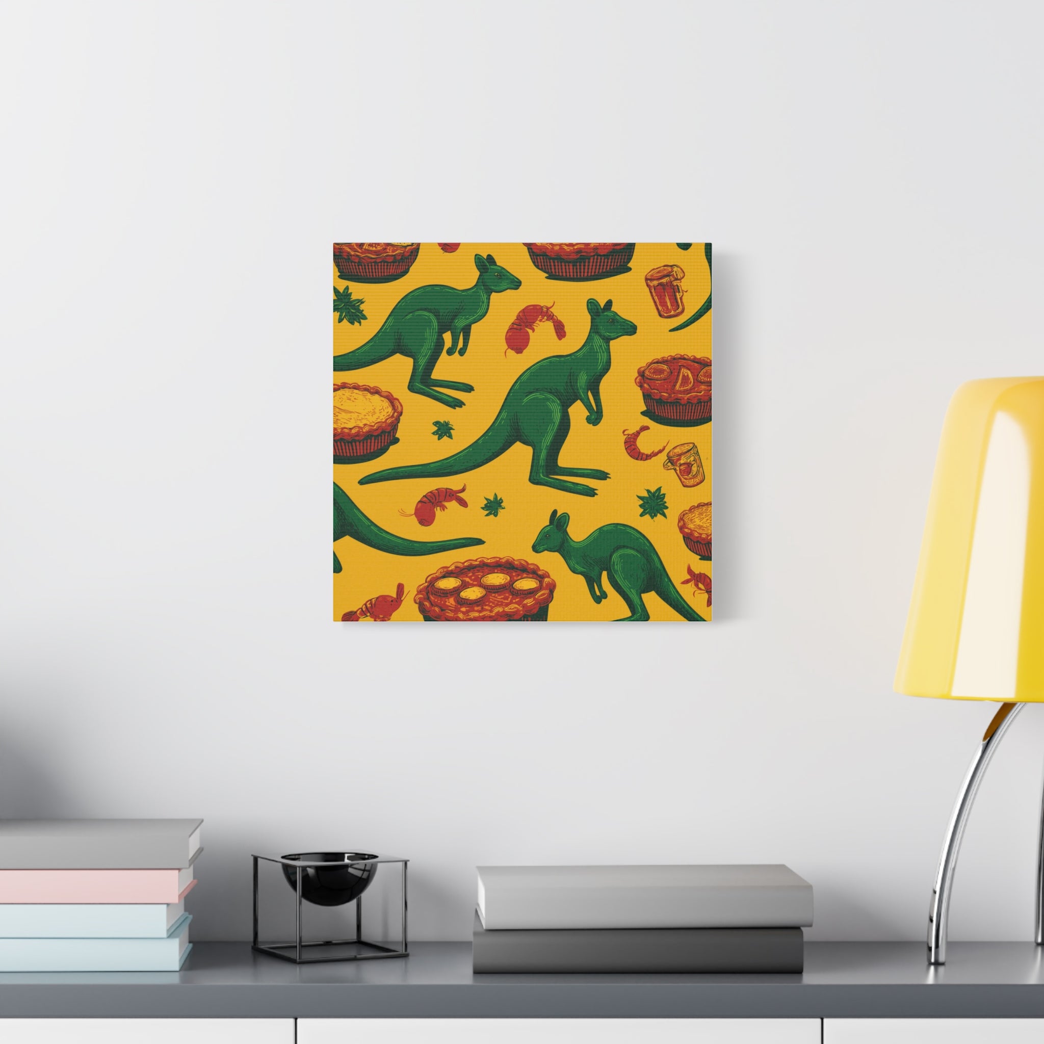 Kangaroo Canvas Wall Art, Vibrant Animal Decor, Unique Gift for Nature Lovers, Fun Kitchen Wall Hanging, Australian Themed Art