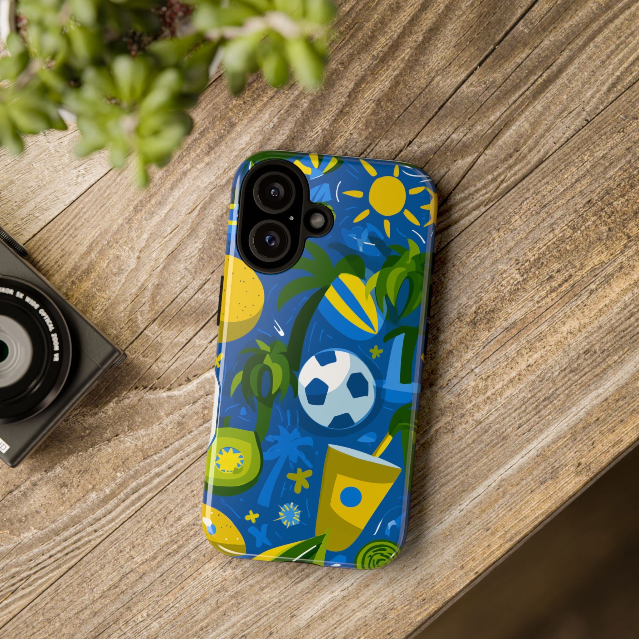 Brazil Tough Cases: Sporty Tropical Phone Case, Fun Beach Vibe Phone Accessory, Summer Travel Gift, Colorful Phone Cover, Casual Style Tech
