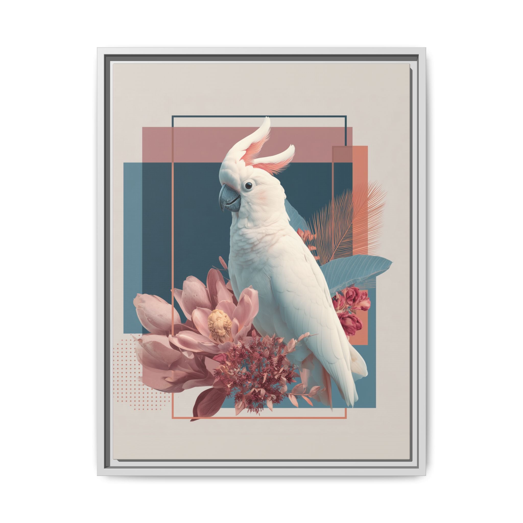 Ethereal Cockatoo: Geometric Wildlife Art, Digital Nature Portrait   |    Custom Orders Available