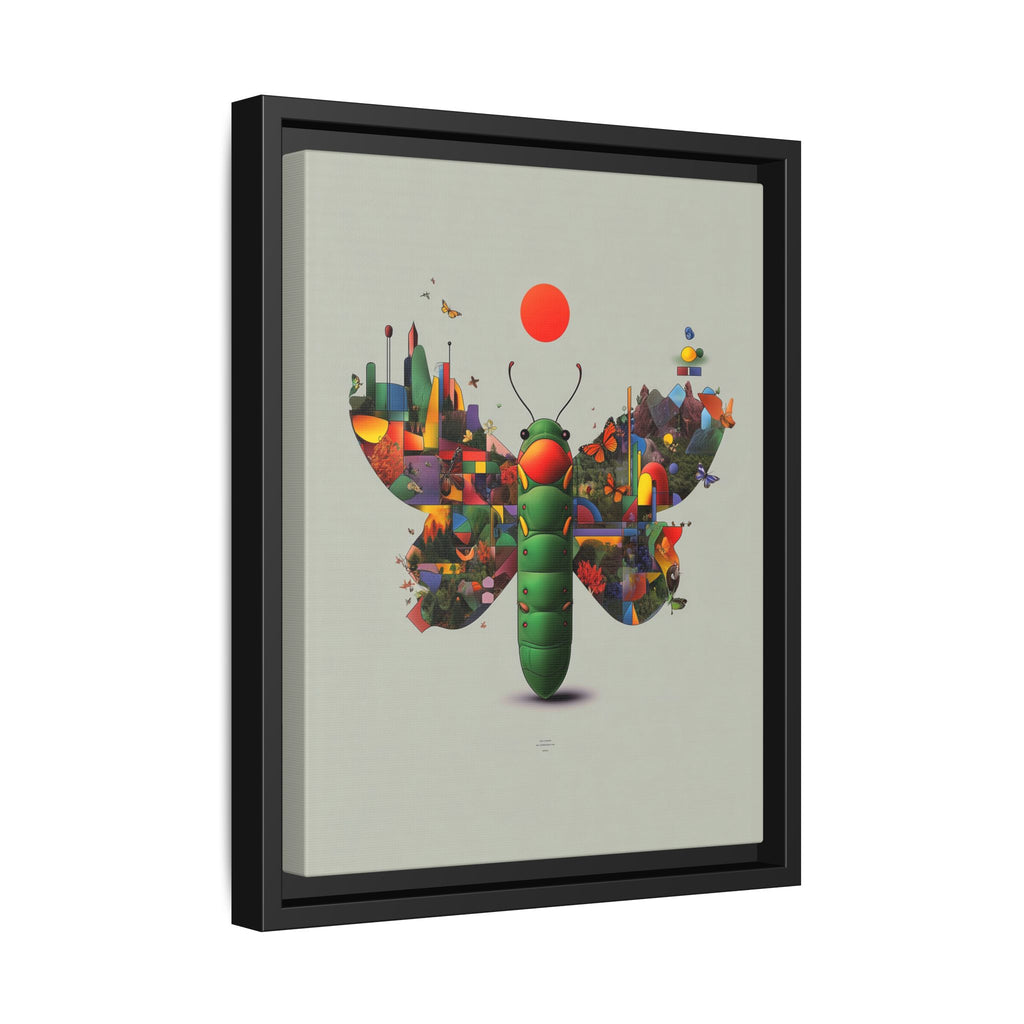 Geometric Chrysalis Framed Print : Butterfly Transformation, Digital Abstract Landscape Metaphor   |  Personalized & Custom Orders