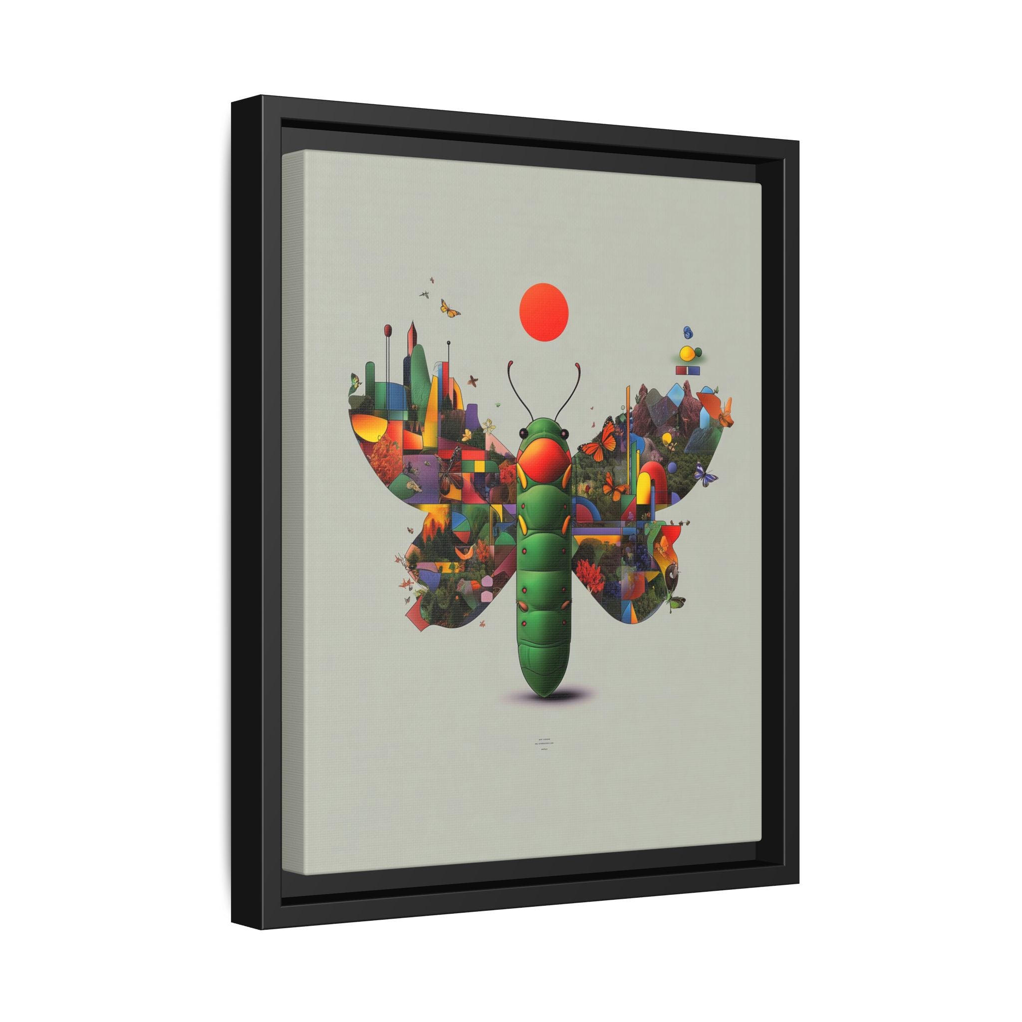 Geometric Chrysalis Framed Print : Butterfly Transformation, Digital Abstract Landscape Metaphor   |  Personalized & Custom Orders