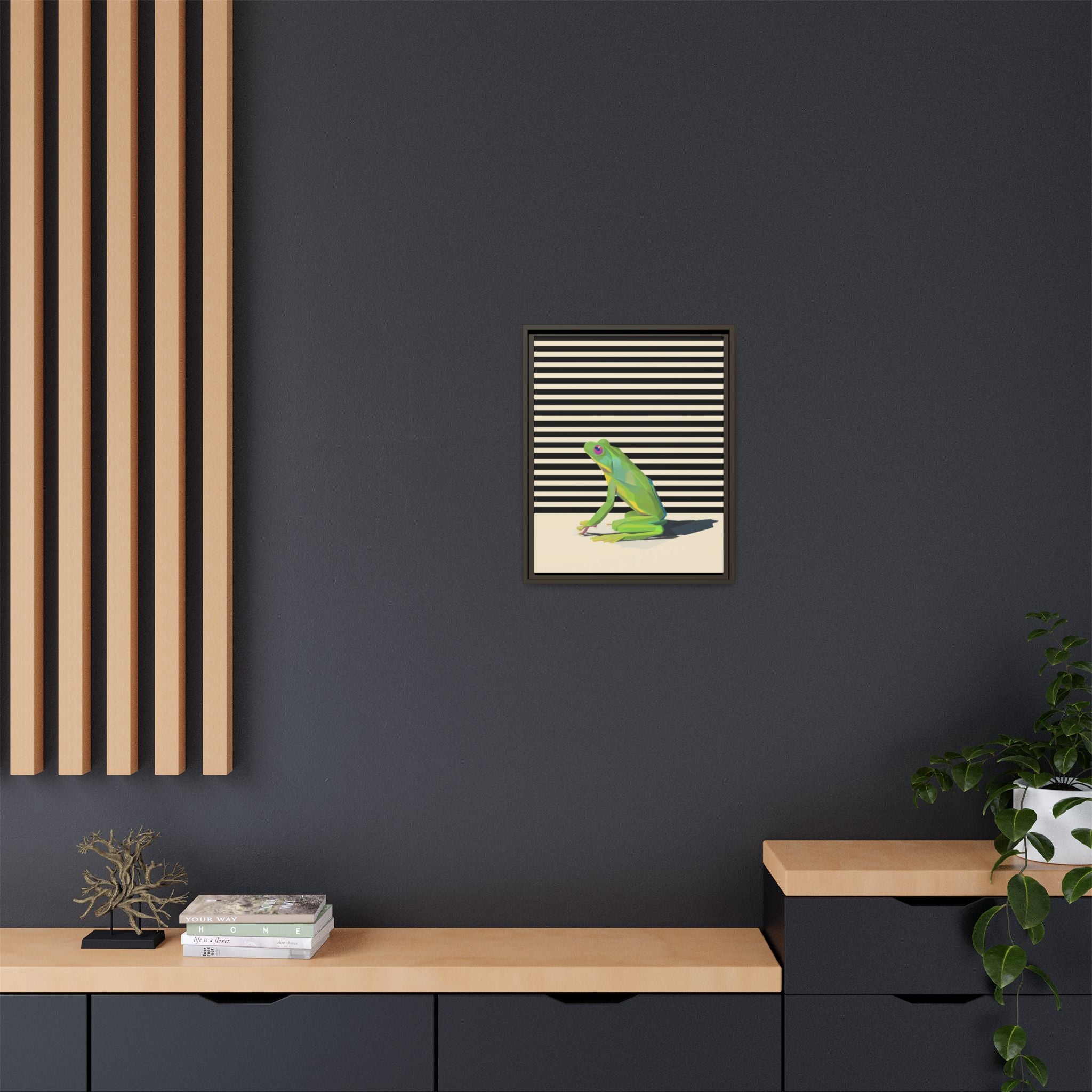 Geometric Frog Persona: Modern Wildlife Illustration, Vibrant Graphic Design   |  Personalized & Custom Orders Available