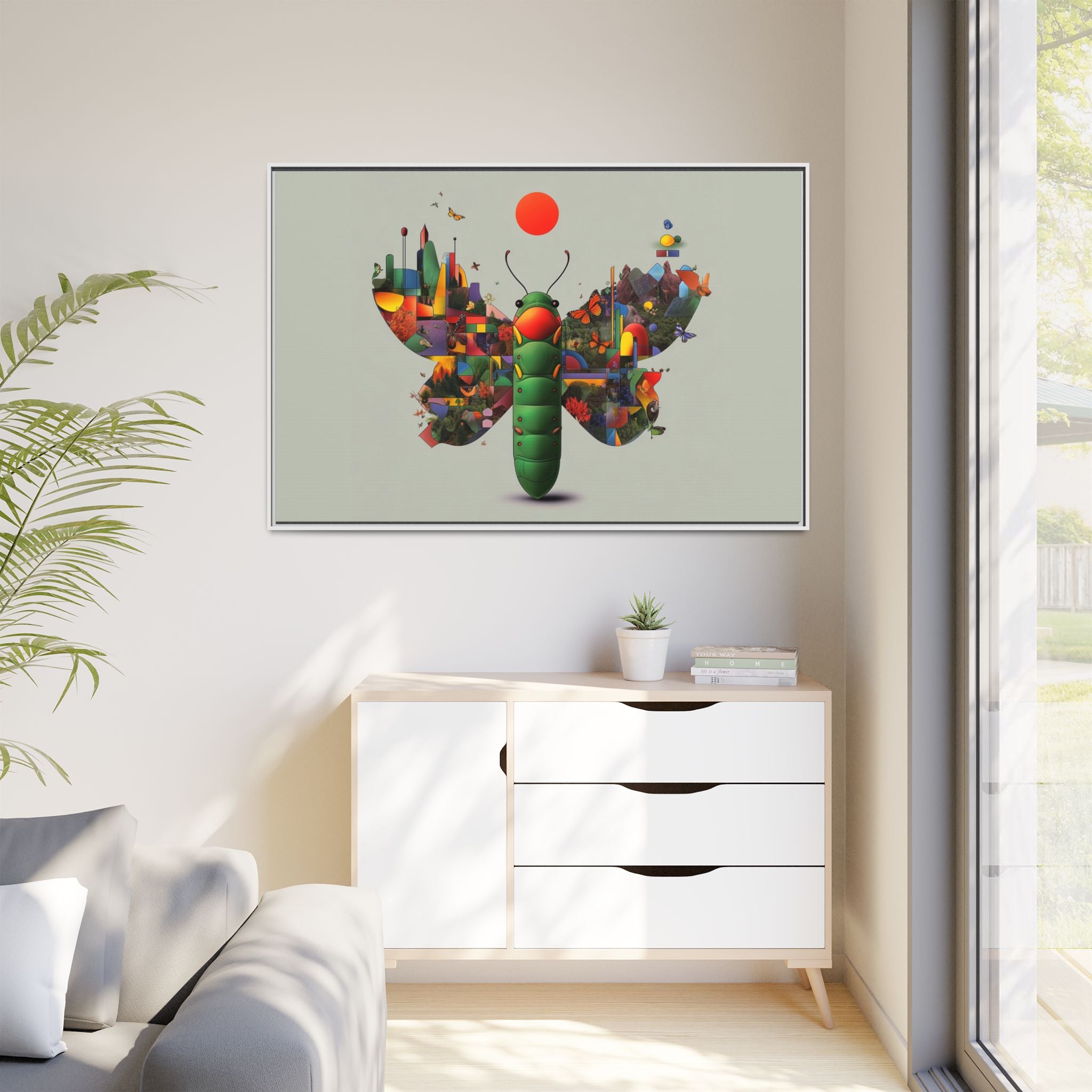 Metamorphosis of Geometry: Digital Nature Mosaic, Surreal Butterfly Landscape   |    Custom Orders Available