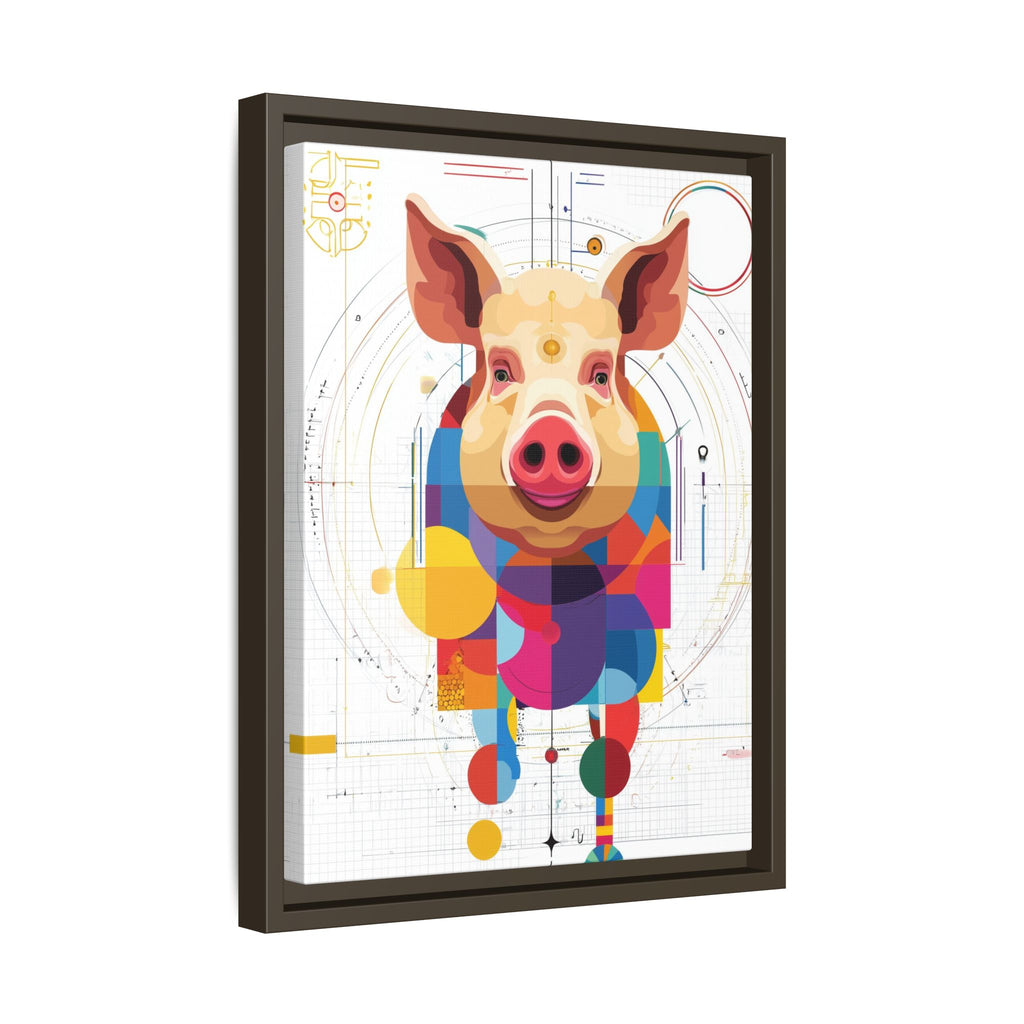 Geometric Pig: Digital Cubist Portrait, Mathematical Animal Abstraction   |    Custom Orders Available