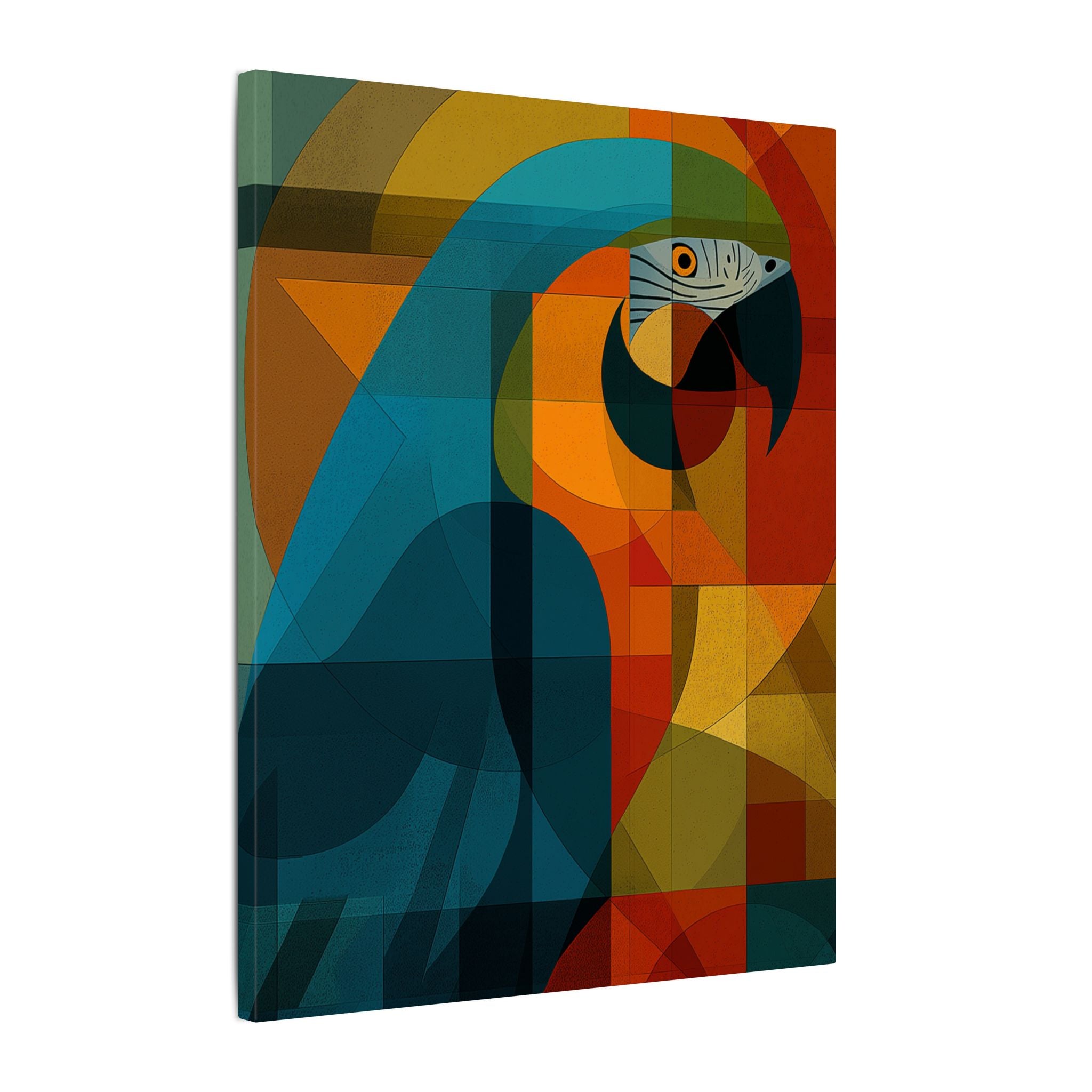 Geometric Parrot: Cubist Avian Composition, Vibrant Angular Portrait   |    Custom Orders Available