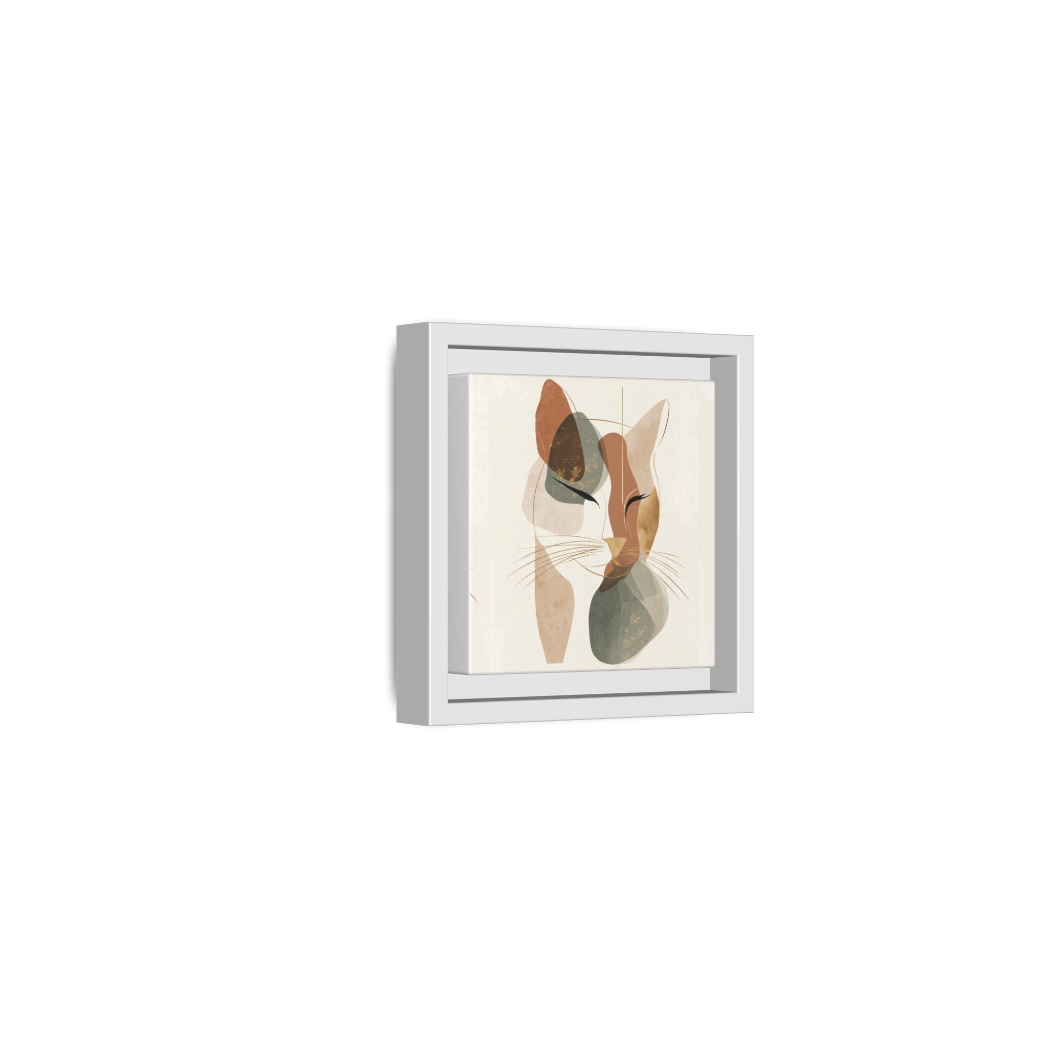 Feline Geometry: Abstract Cat Portrait, Minimalist Earth Tones   |  Personalized & Custom Orders Available