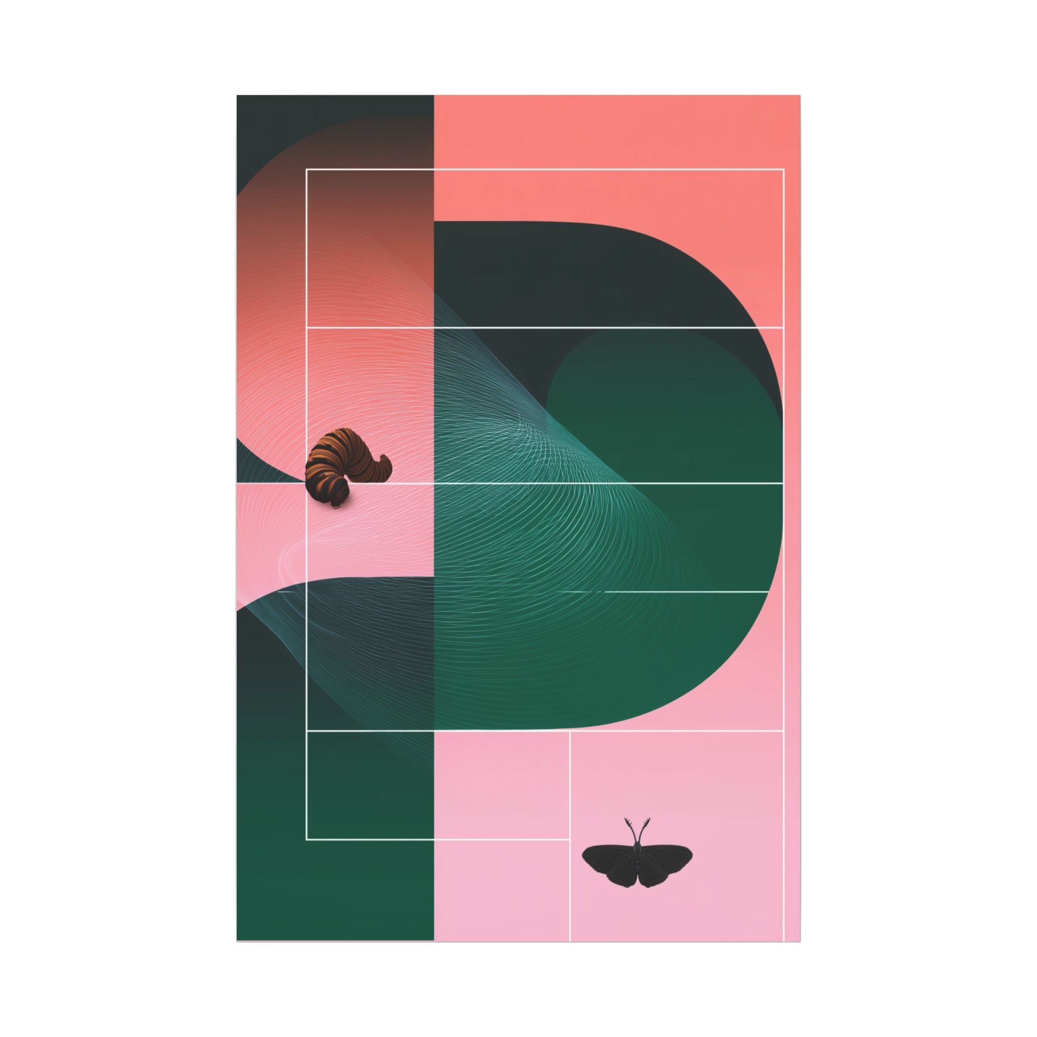 Geometric Harmony: Abstract Curves and Color Blocks, Modernist Compositional Design   |    Custom Orders Available