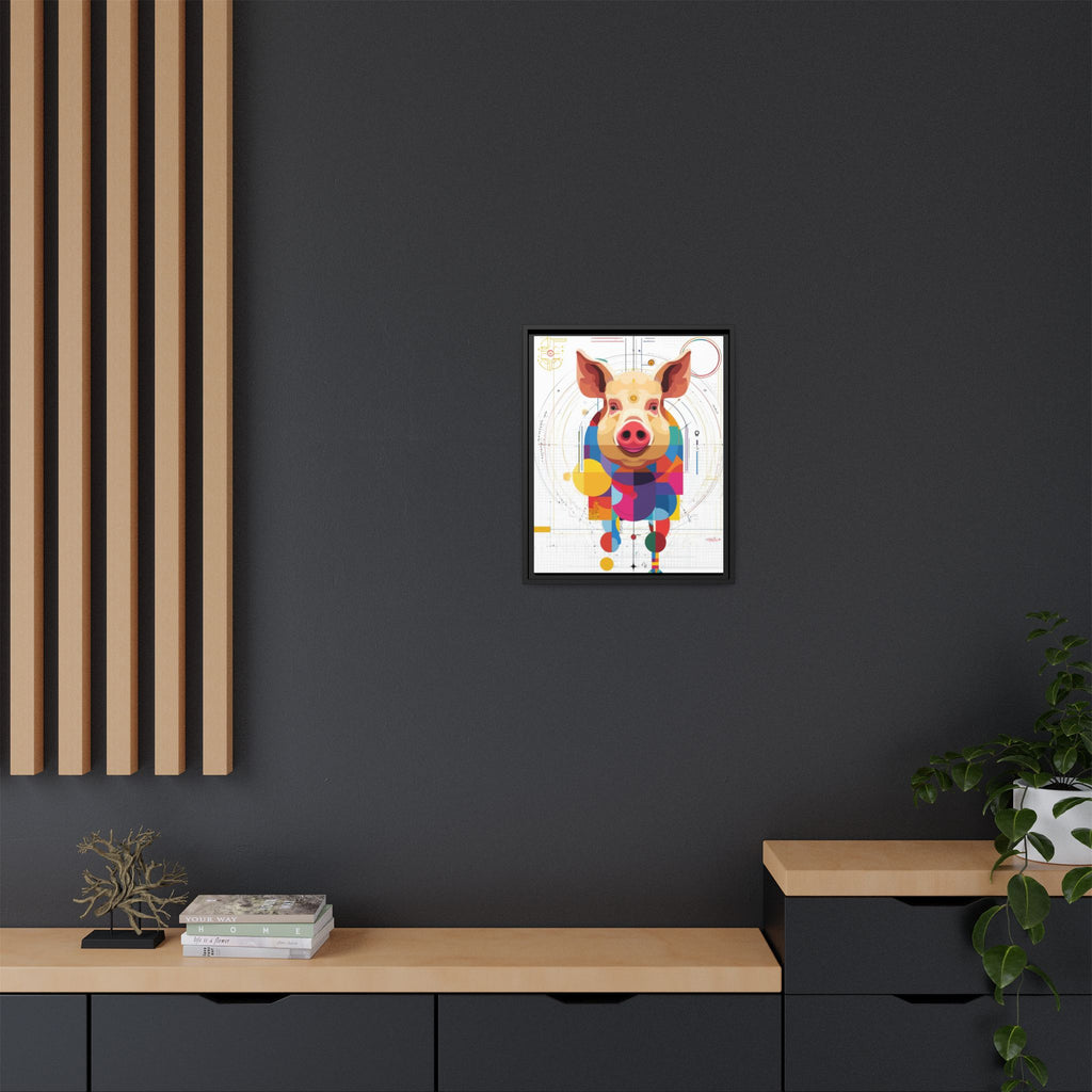 Geometric Pig: Digital Cubist Portrait, Mathematical Animal Abstraction   |    Custom Orders Available