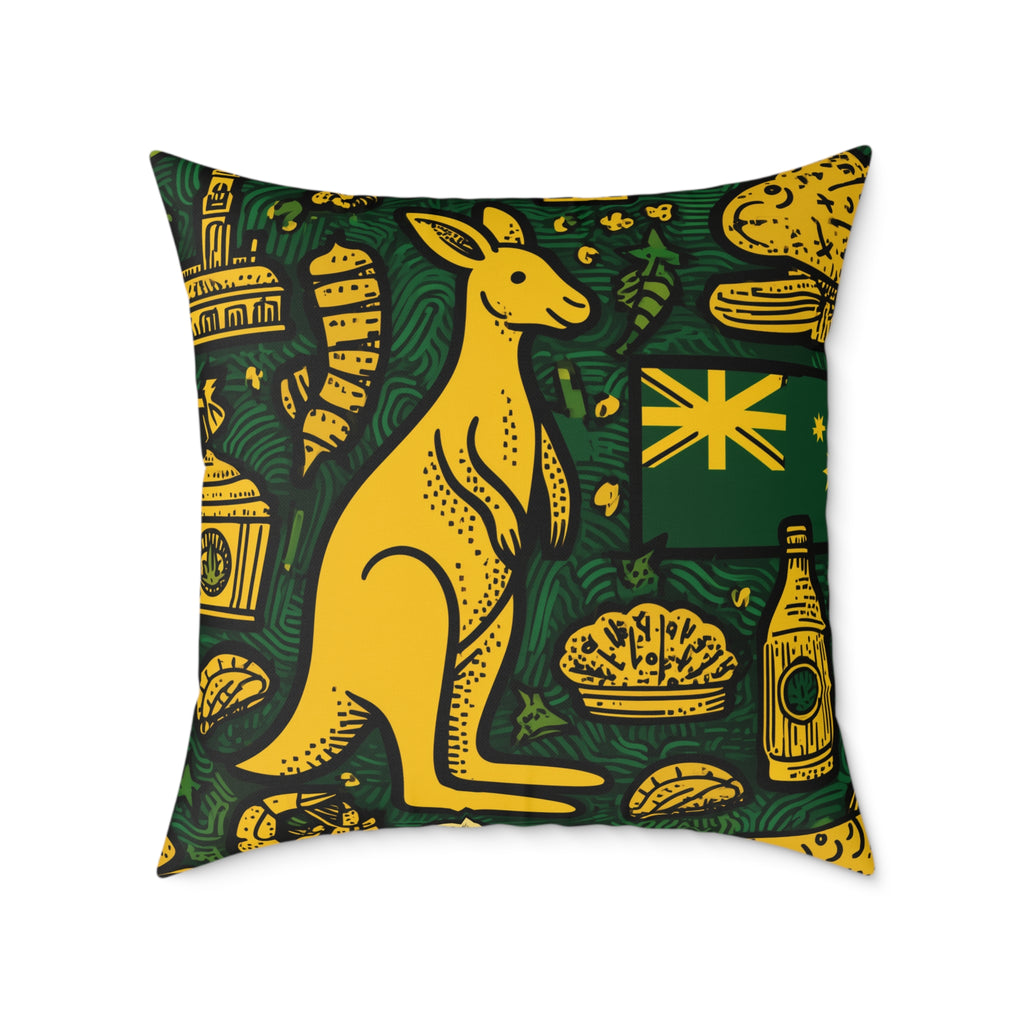 Aussie Themed Decorative Pillow, Home Decor, Couch Cushion, Gift for Australian Lovers, Unique and Fun Room Accent