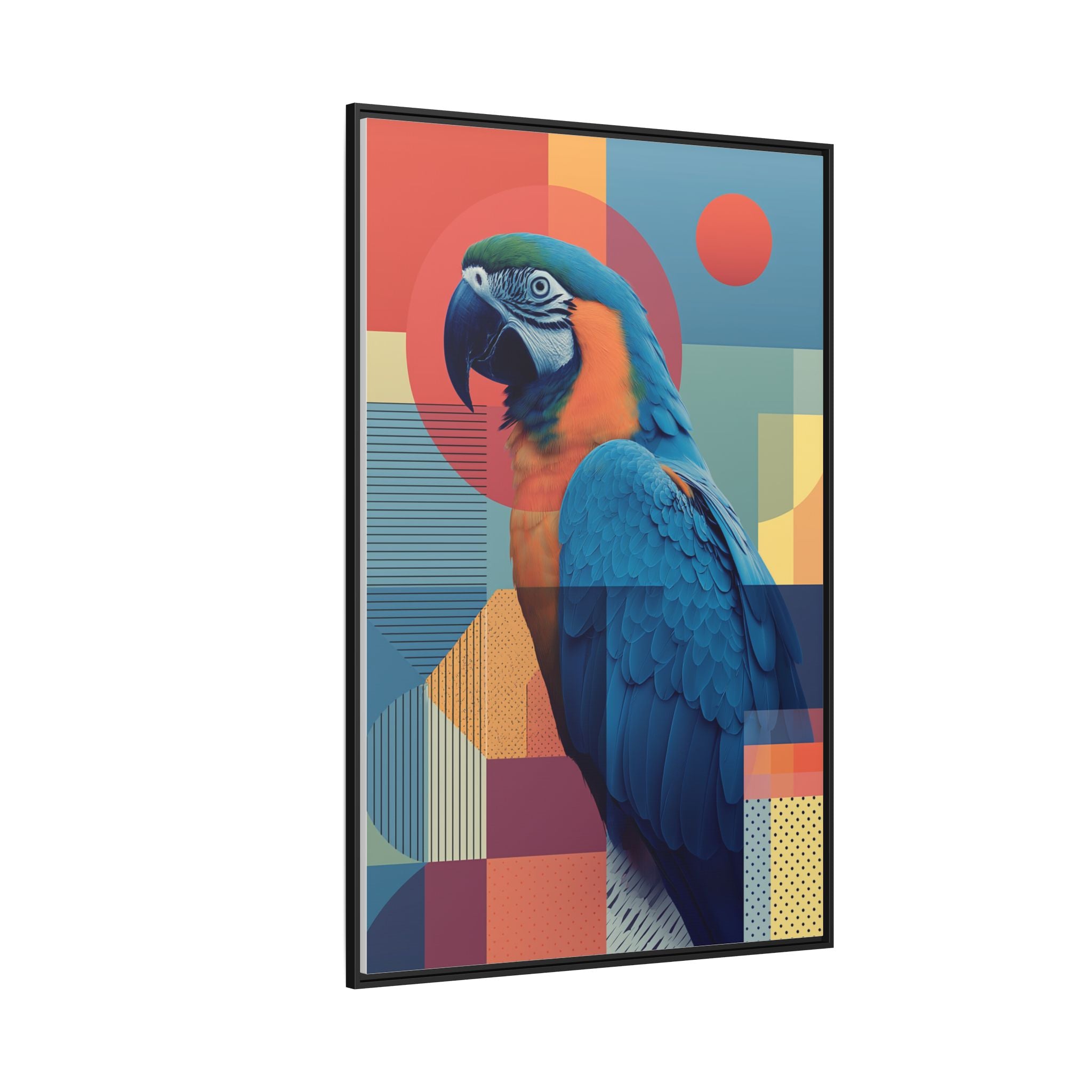 Geometric Macaw: Prismatic Wildlife Fusion, Modern Abstract Composition   |    Custom Orders Available