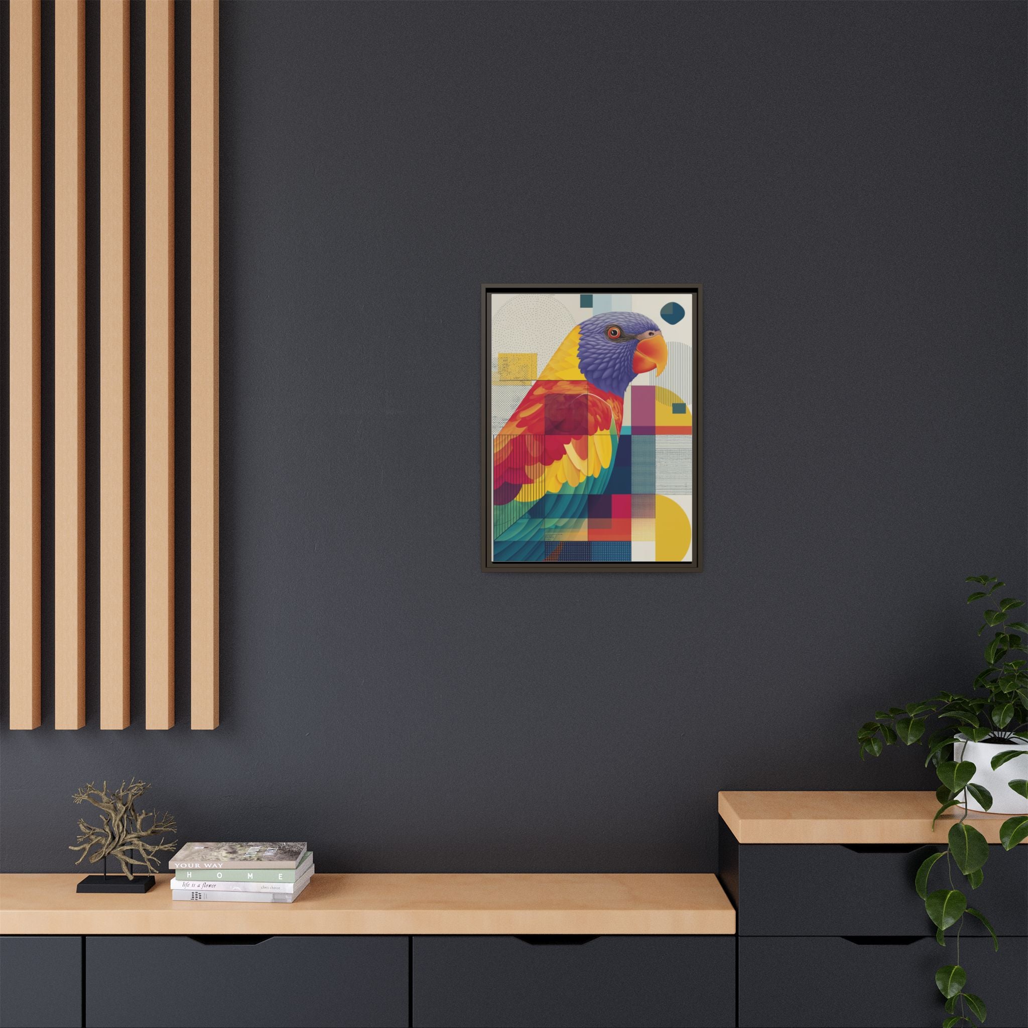 Prismatic Parrot: Geometric Deconstruction, Modern Abstract Art   |    Custom Orders Available