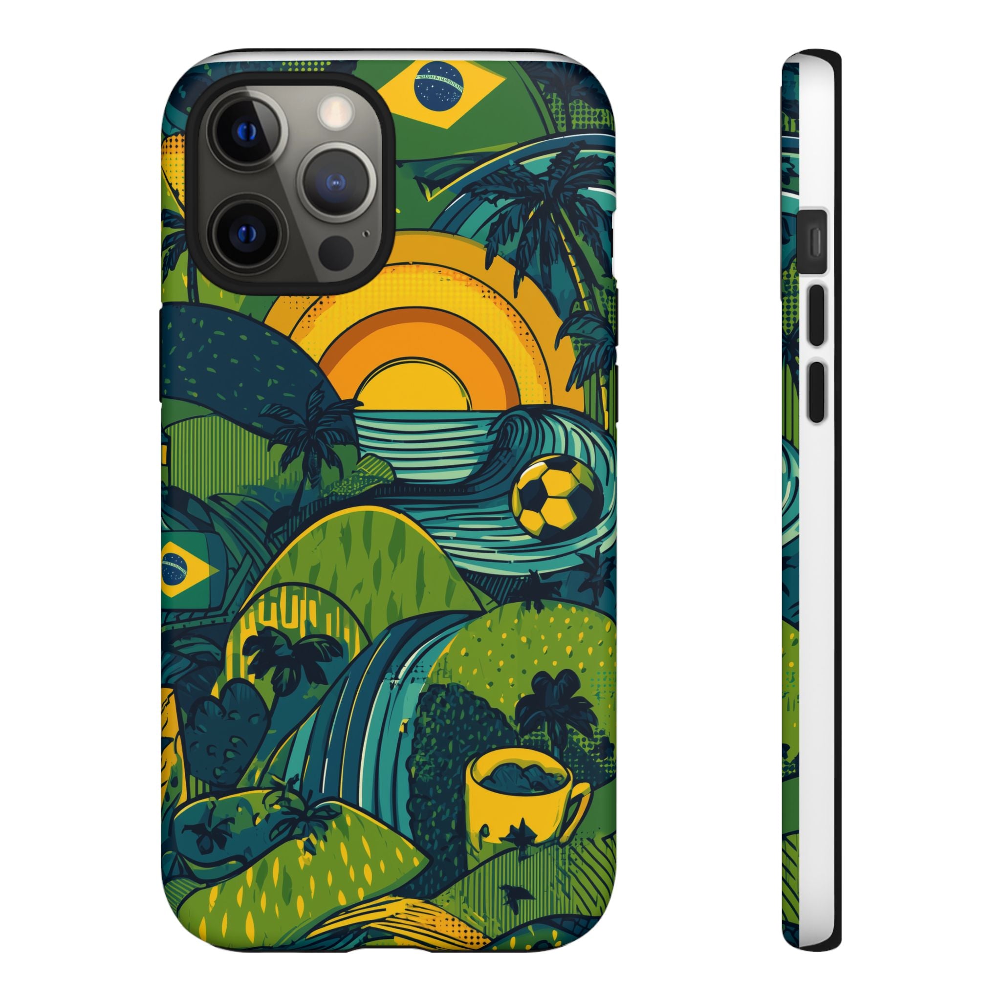 Brazil Tough Cases: Sporty Tropical Phone Case, Fun Beach Vibe Phone Accessory, Summer Travel Gift, Colorful Phone Cover, Casual Style Tech
