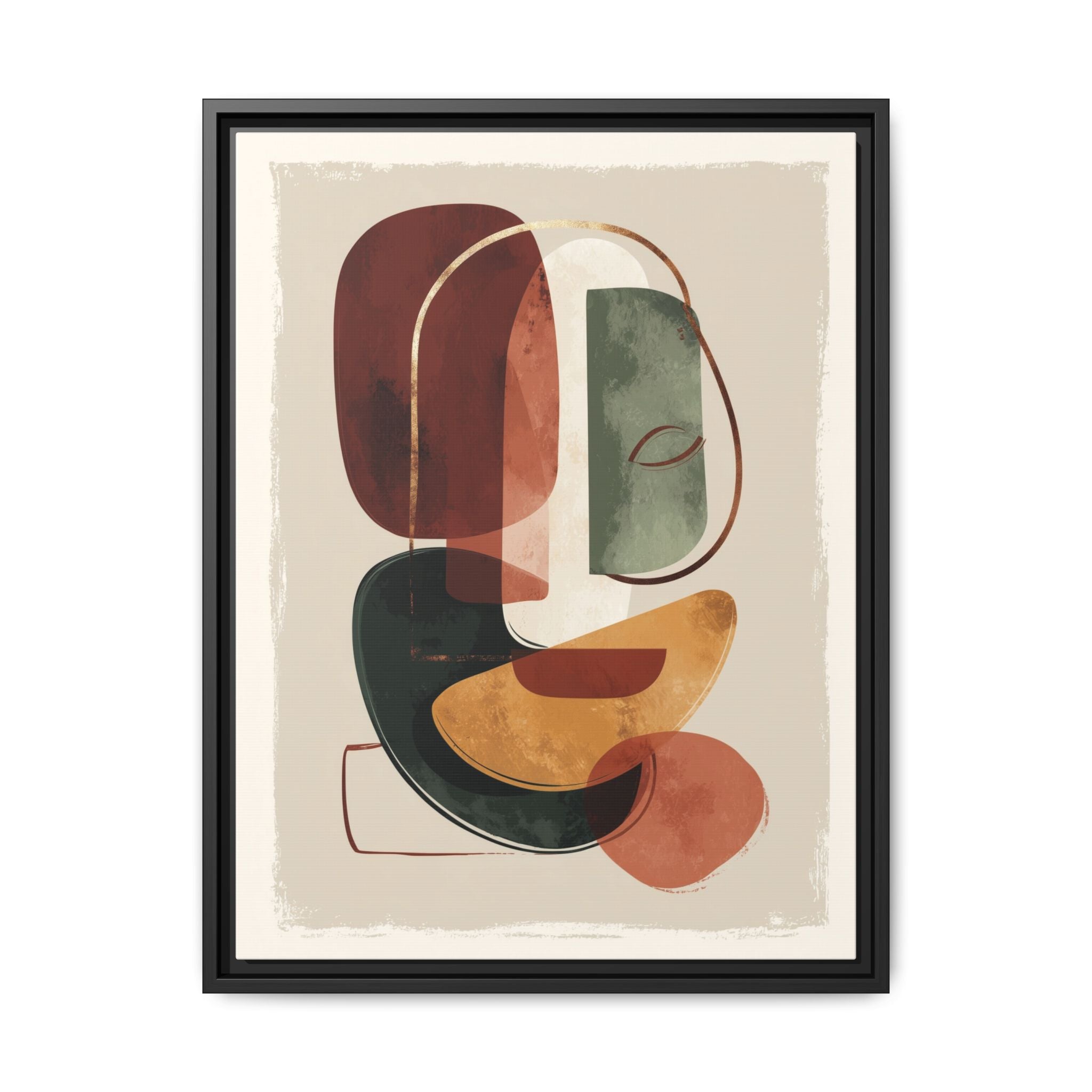 Layered Geometries: Mid-Century Modern Composition, Organic Abstract Design, Translucent Intersecting Shapes   |   Custom Orders Accepted