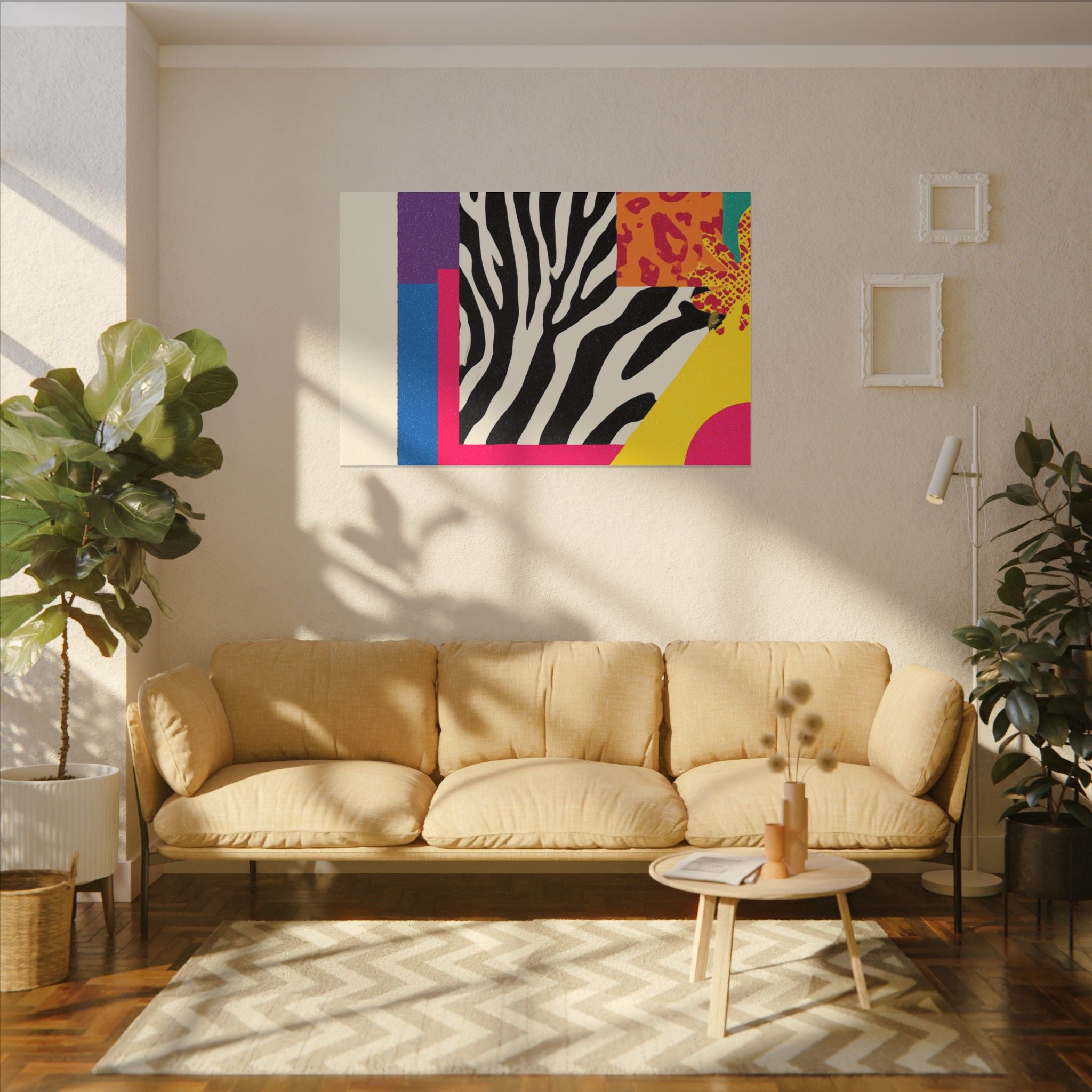Copy of Pop Geometry: Zebra Leopard Fusion, Geometric Color Block, Modern Abstract Design   |   Custom Orders Accepted
