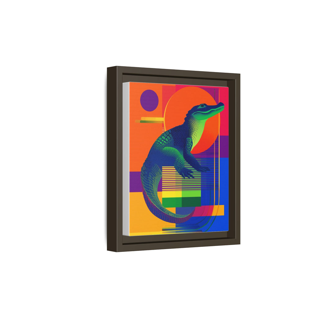 Geometric Alligator Framed Print: Pop Art Reptile, Vibrant Gradient Composition   |  Personalized & Custom Orders Available