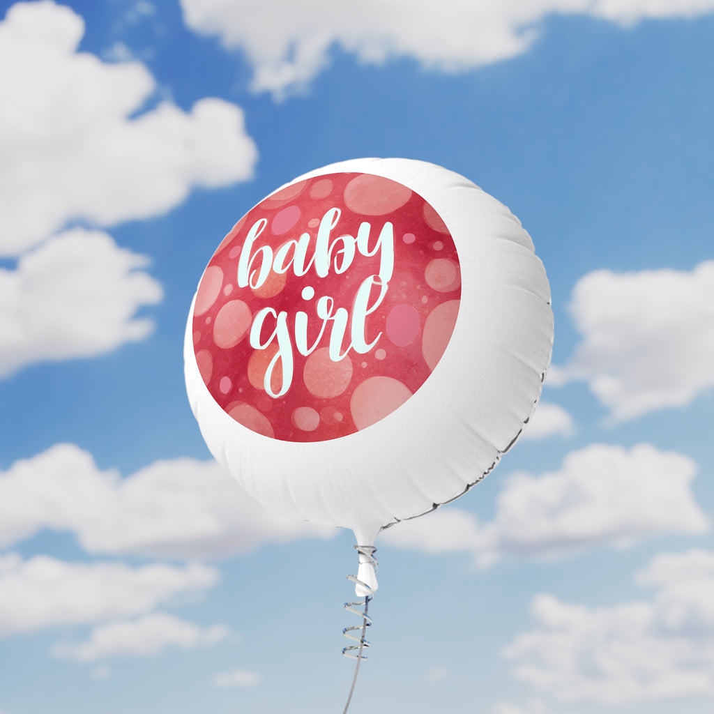 Baby Girl Mylar Balloon – Pink Polka Dot Gender Reveal or Newborn Celebration