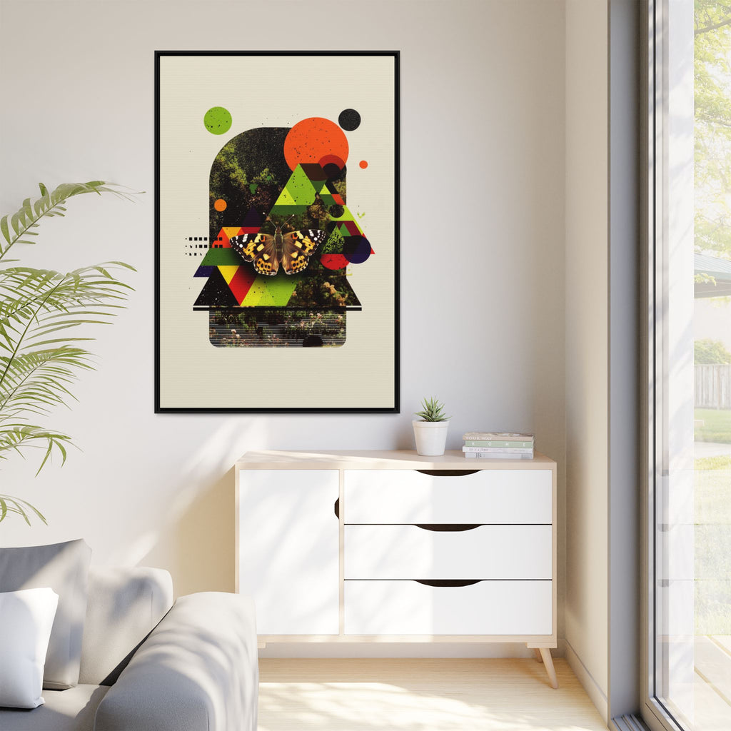 Metamorphic Geometries Framed Print: Digital Nature Collage, Butterfly Abstract Design   |   Custom Orders Available