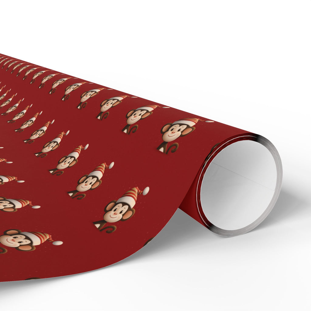Festive Wrapping Paper - Cute Holiday Designs with Monkeys , Gift Wrapping, Christmas, Birthday, Baby Shower, Jungle Theme